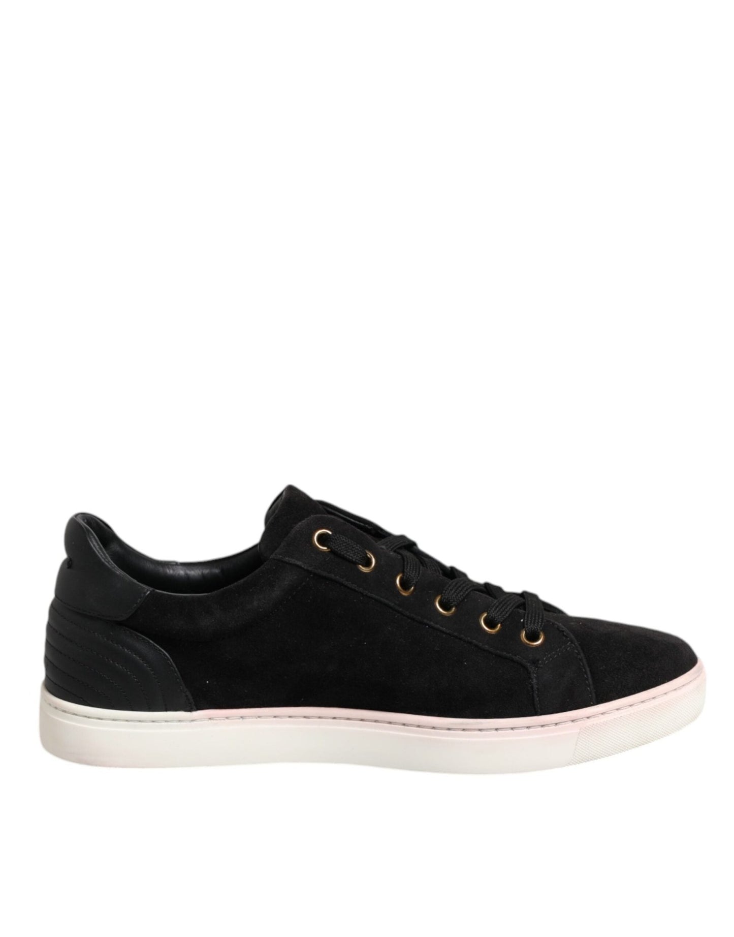 Dolce & Gabbana Black Logo Suede Leather Men Sneakers Shoes - SMARTMARTNZ