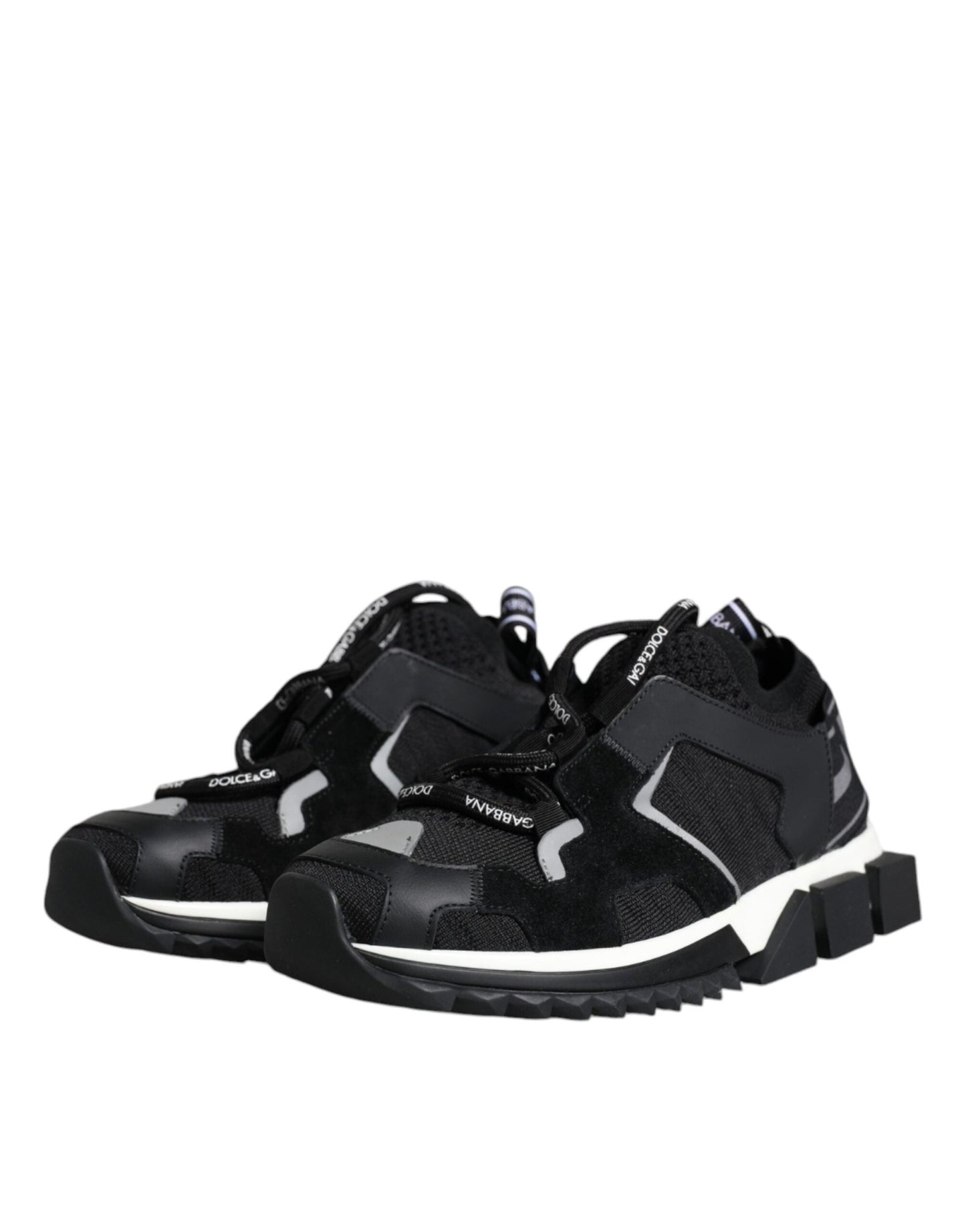 Dolce & Gabbana Black Mesh Sorrento Trekking Sneakers Shoes - SMARTMARTNZ