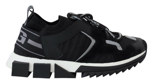Dolce & Gabbana Black Mesh Sorrento Trekking Sneakers Shoes - SMARTMARTNZ