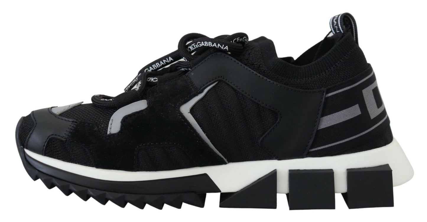 Dolce & Gabbana Black Mesh Sorrento Trekking Sneakers Shoes - SMARTMARTNZ