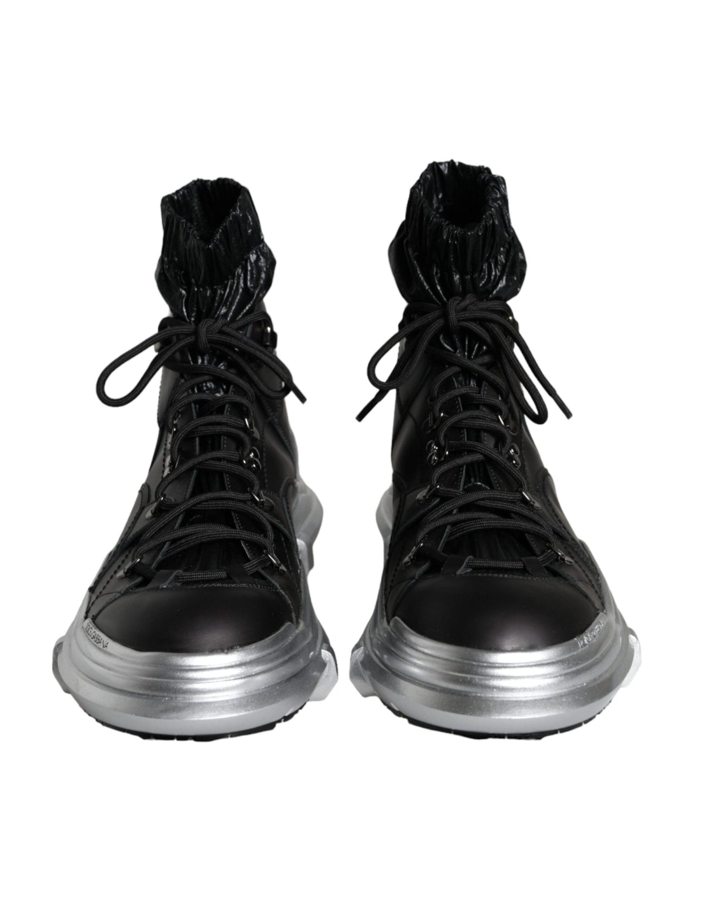 Dolce & Gabbana Black Nylon Galileo High Top Sneakers Shoes - SMARTMARTNZ