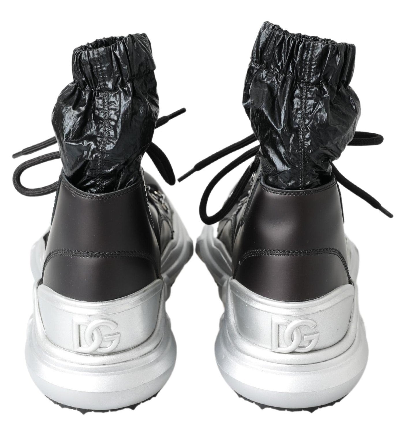 Dolce & Gabbana Black Nylon Galileo High Top Sneakers Shoes - SMARTMARTNZ