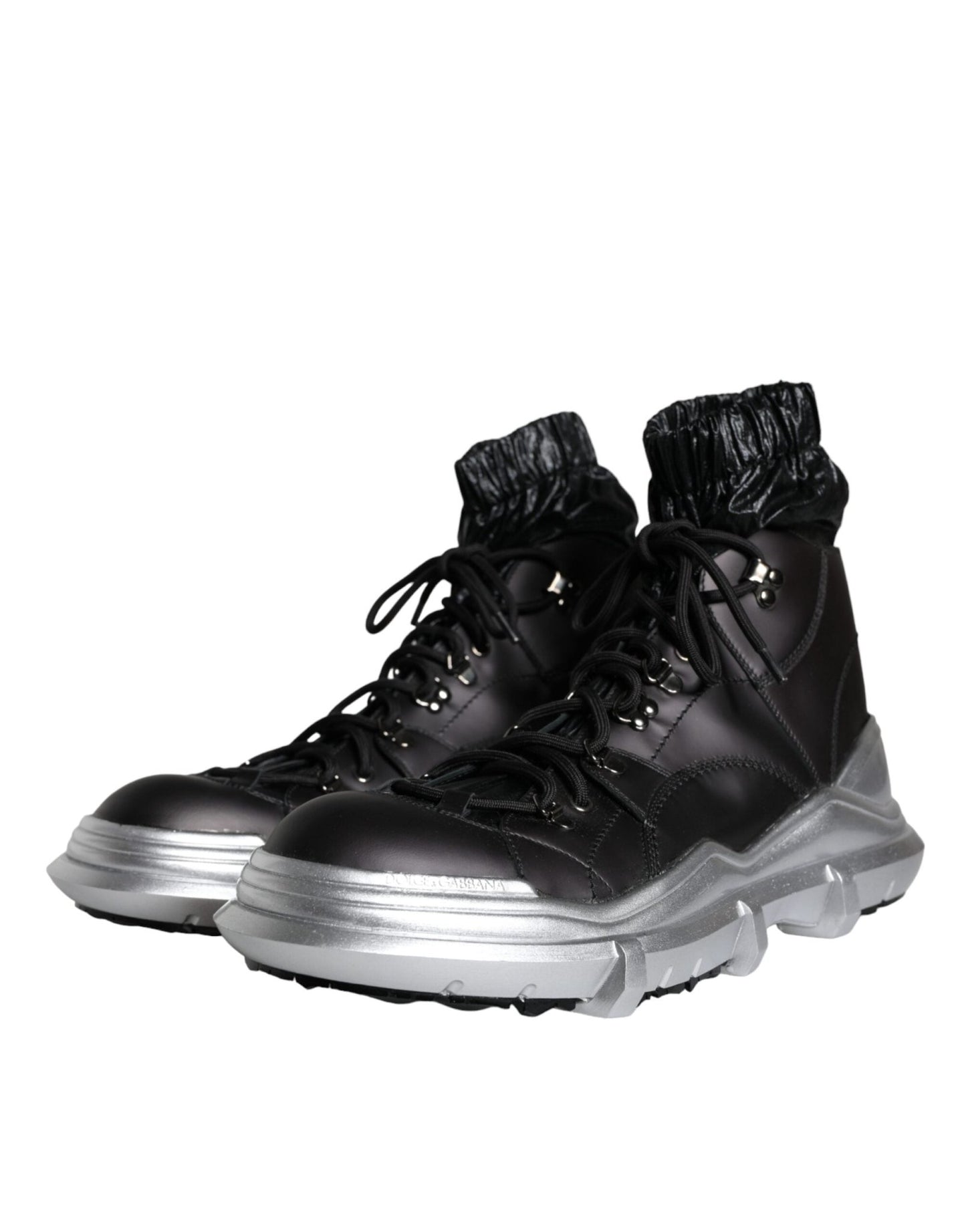 Dolce & Gabbana Black Nylon Galileo High Top Sneakers Shoes - SMARTMARTNZ