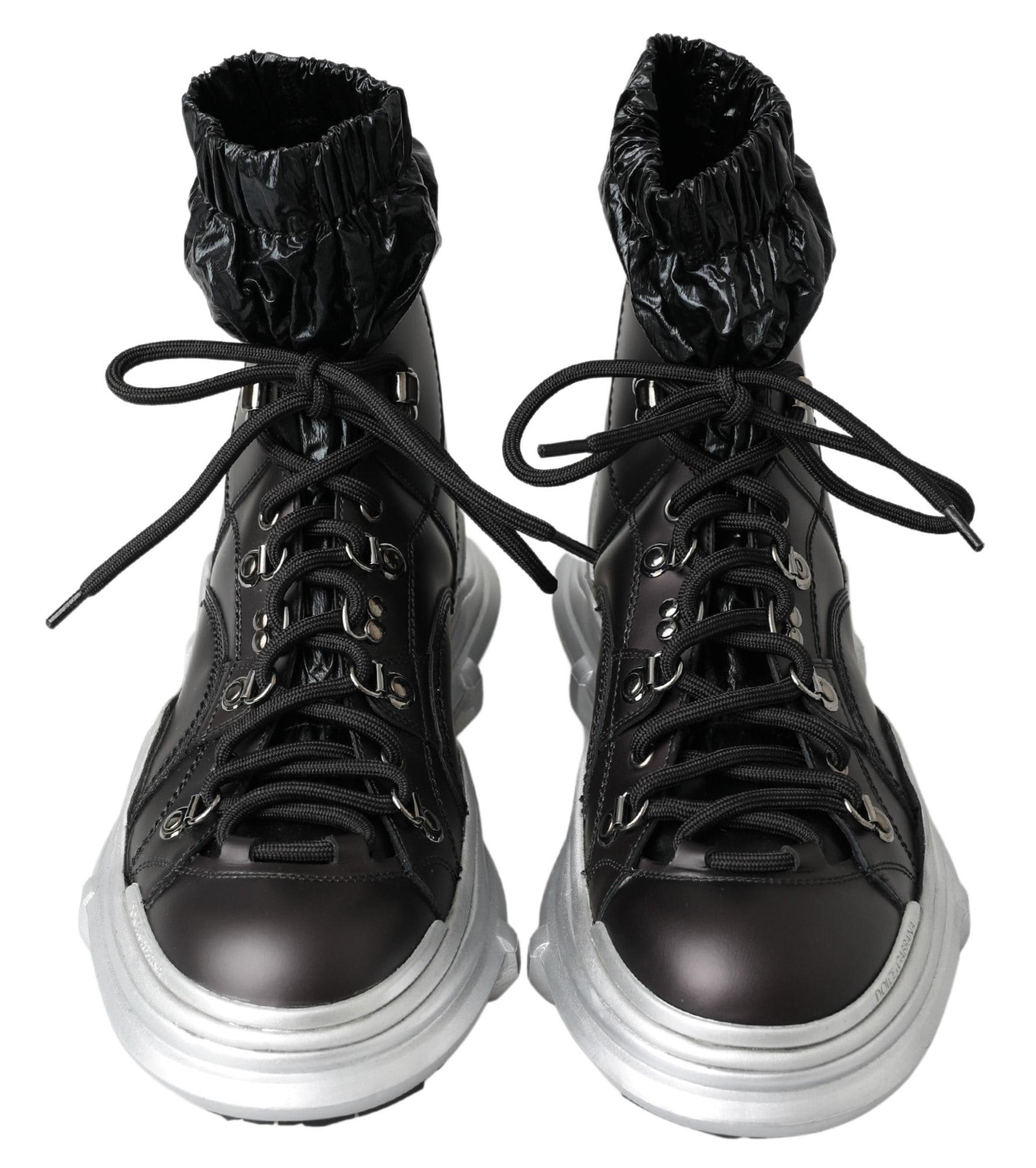 Dolce & Gabbana Black Nylon Galileo High Top Sneakers Shoes - SMARTMARTNZ