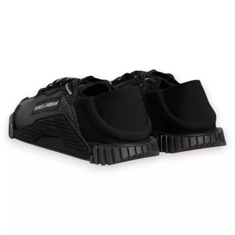 Dolce & Gabbana Black Nylon NS1 Low Top Men Sneakers Shoes - SMARTMARTNZ
