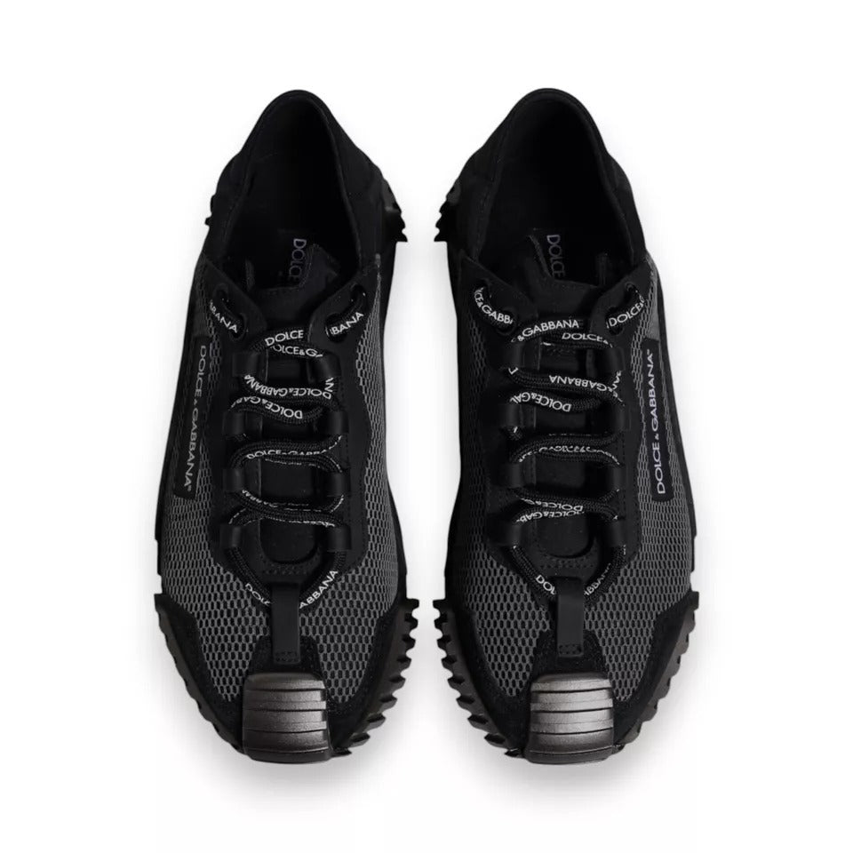 Dolce & Gabbana Black Nylon NS1 Low Top Men Sneakers Shoes - SMARTMARTNZ