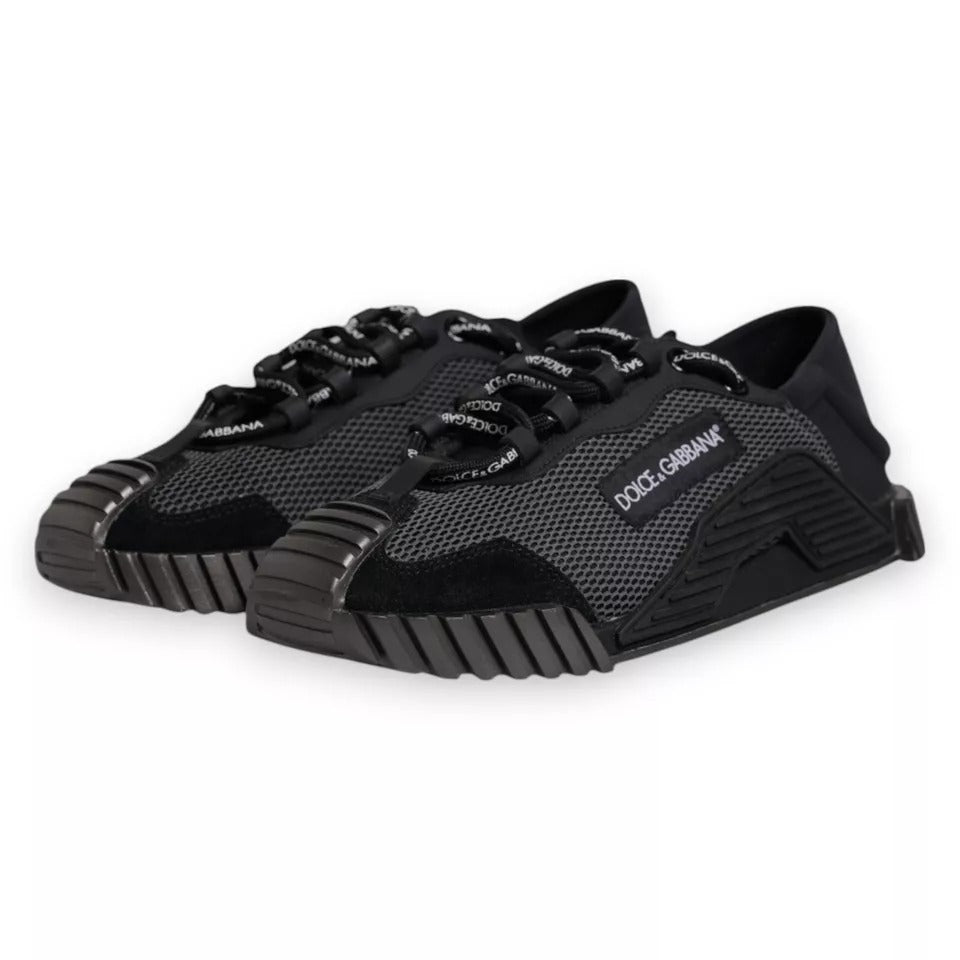 Dolce & Gabbana Black Nylon NS1 Low Top Men Sneakers Shoes - SMARTMARTNZ