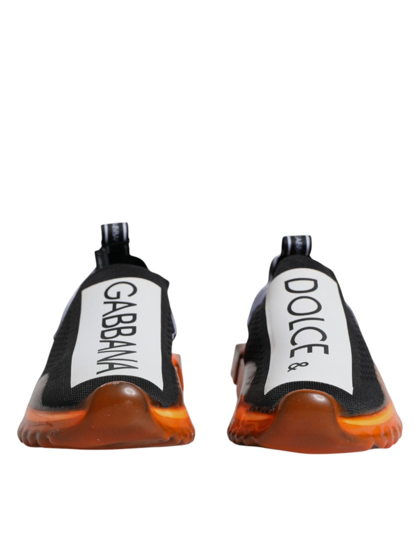 Dolce & Gabbana Black Orange Sorrento Slip On Sneakers Shoes - SMARTMARTNZ