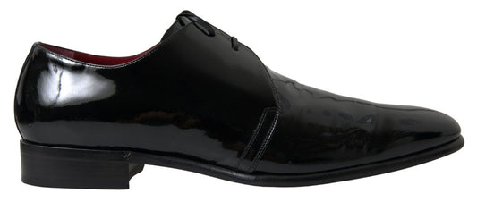 Dolce & Gabbana Black Patent Leather Formal Shoes - SMARTMARTNZ