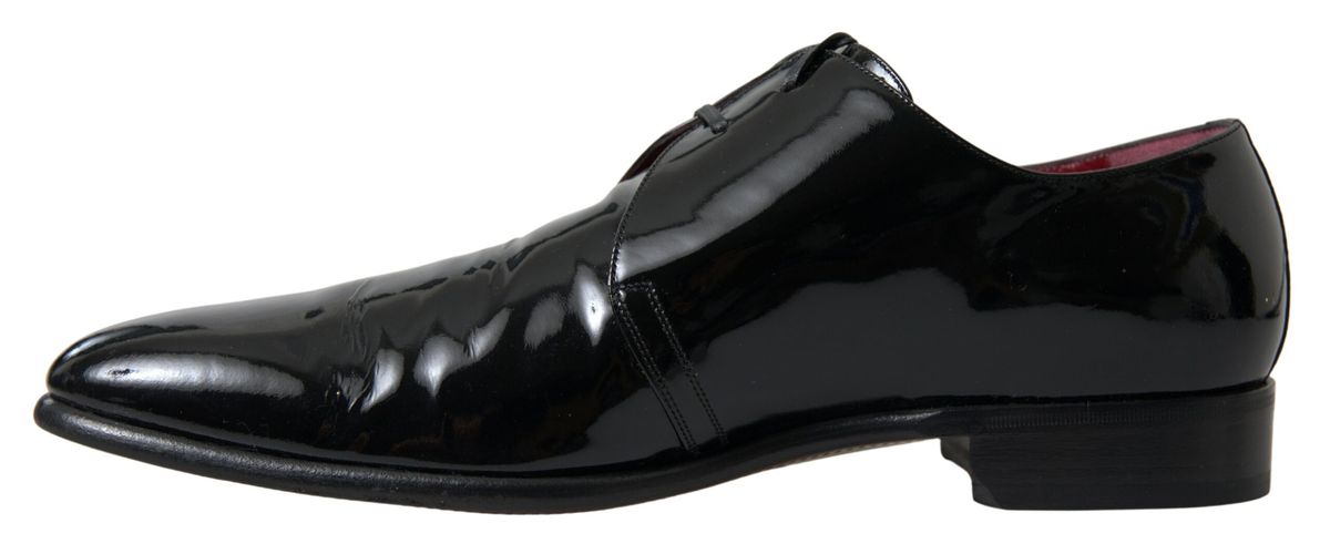 Dolce & Gabbana Black Patent Leather Formal Shoes - SMARTMARTNZ