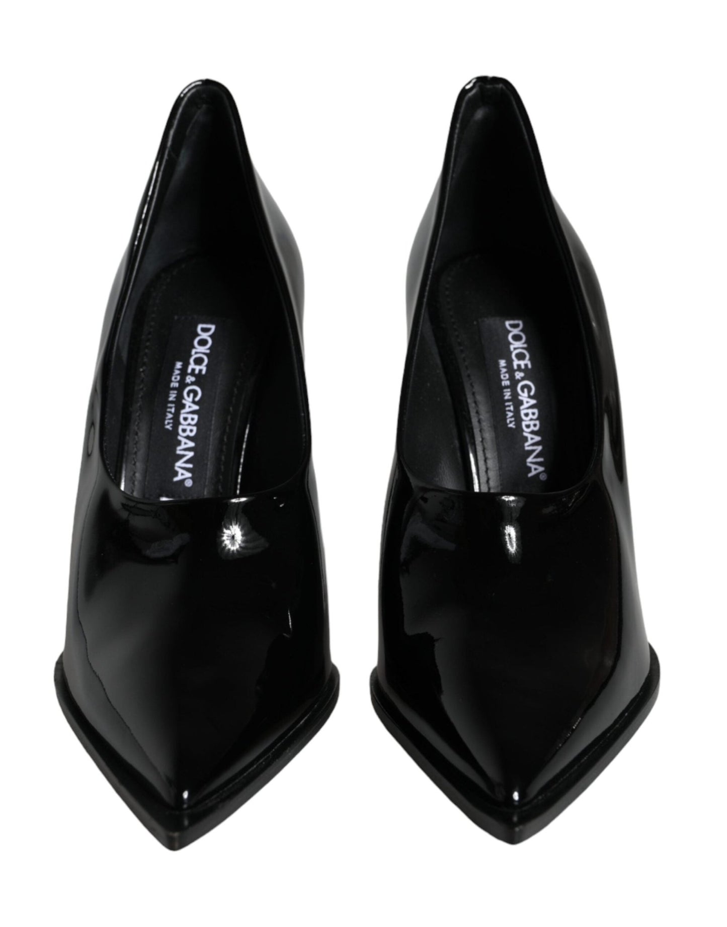 Dolce & Gabbana Black Patent Leather High Heels Pumps Shoes - SMARTMARTNZ
