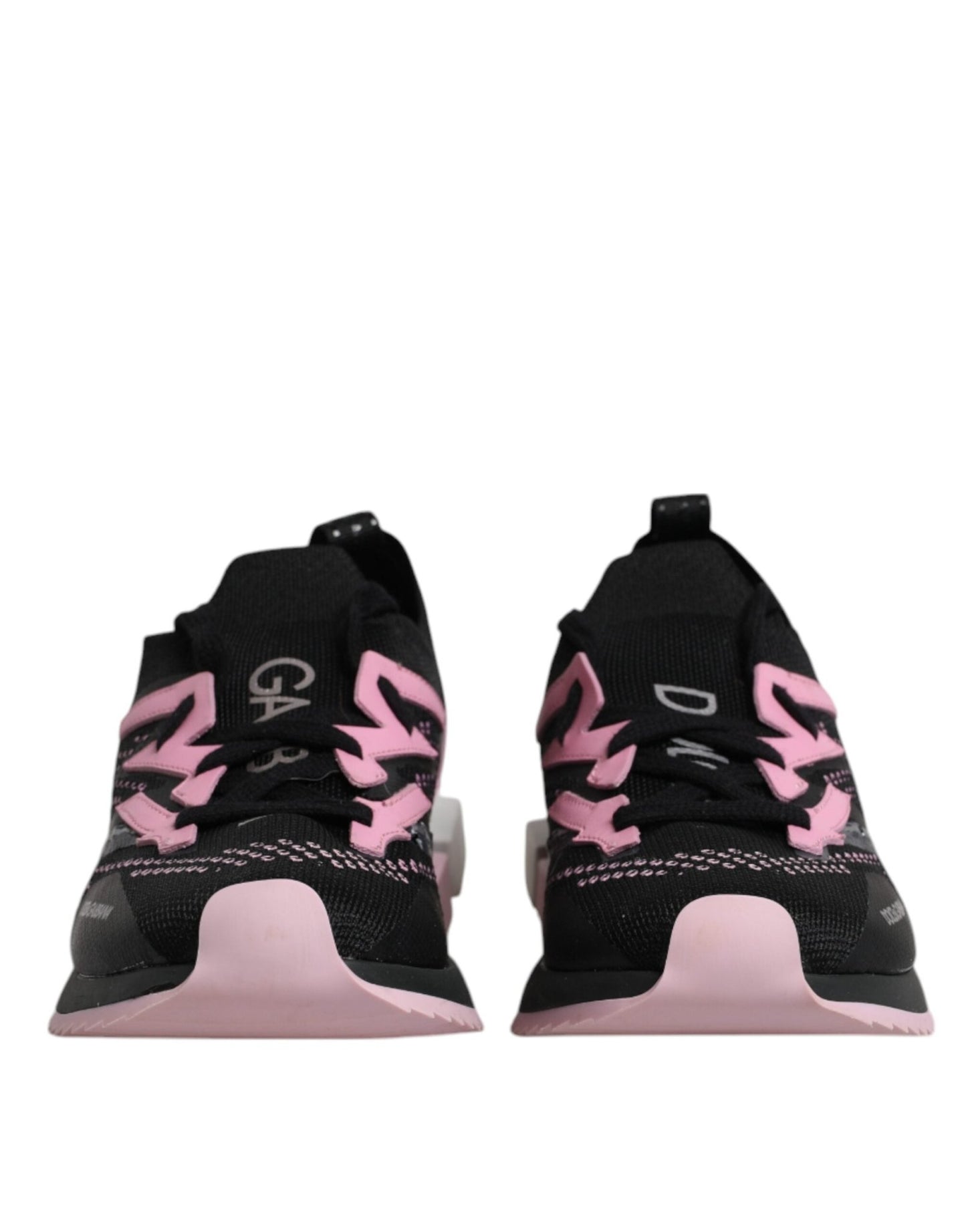 Dolce & Gabbana Black Pink SORRENTO Sport Stretch Sneakers Shoes - SMARTMARTNZ