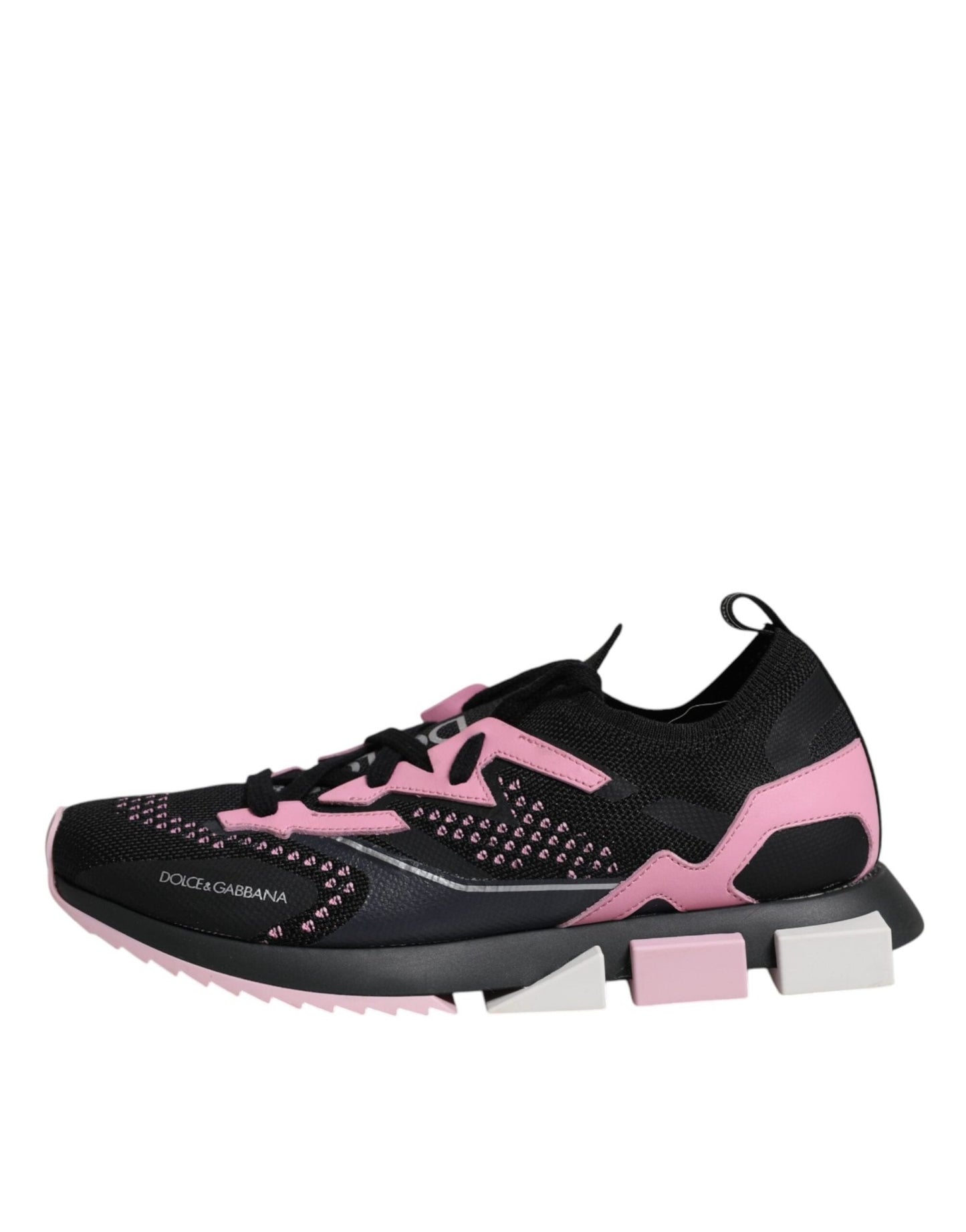 Dolce & Gabbana Black Pink SORRENTO Sport Stretch Sneakers Shoes - SMARTMARTNZ