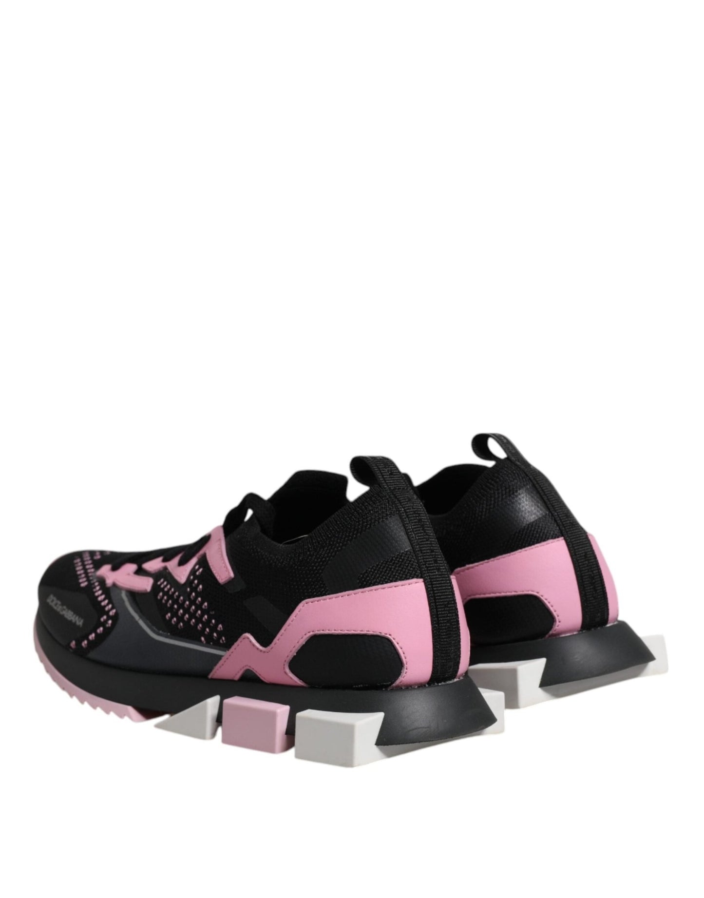 Dolce & Gabbana Black Pink SORRENTO Sport Stretch Sneakers Shoes - SMARTMARTNZ