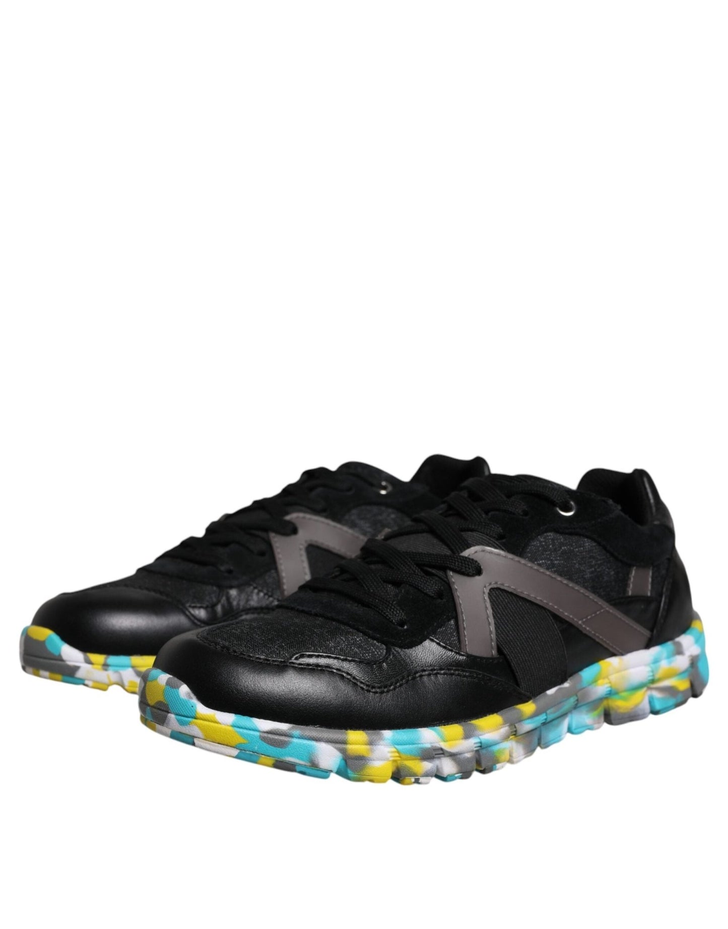 Dolce & Gabbana Black Polyester Low Top Men Sneakers Shoes - SMARTMARTNZ