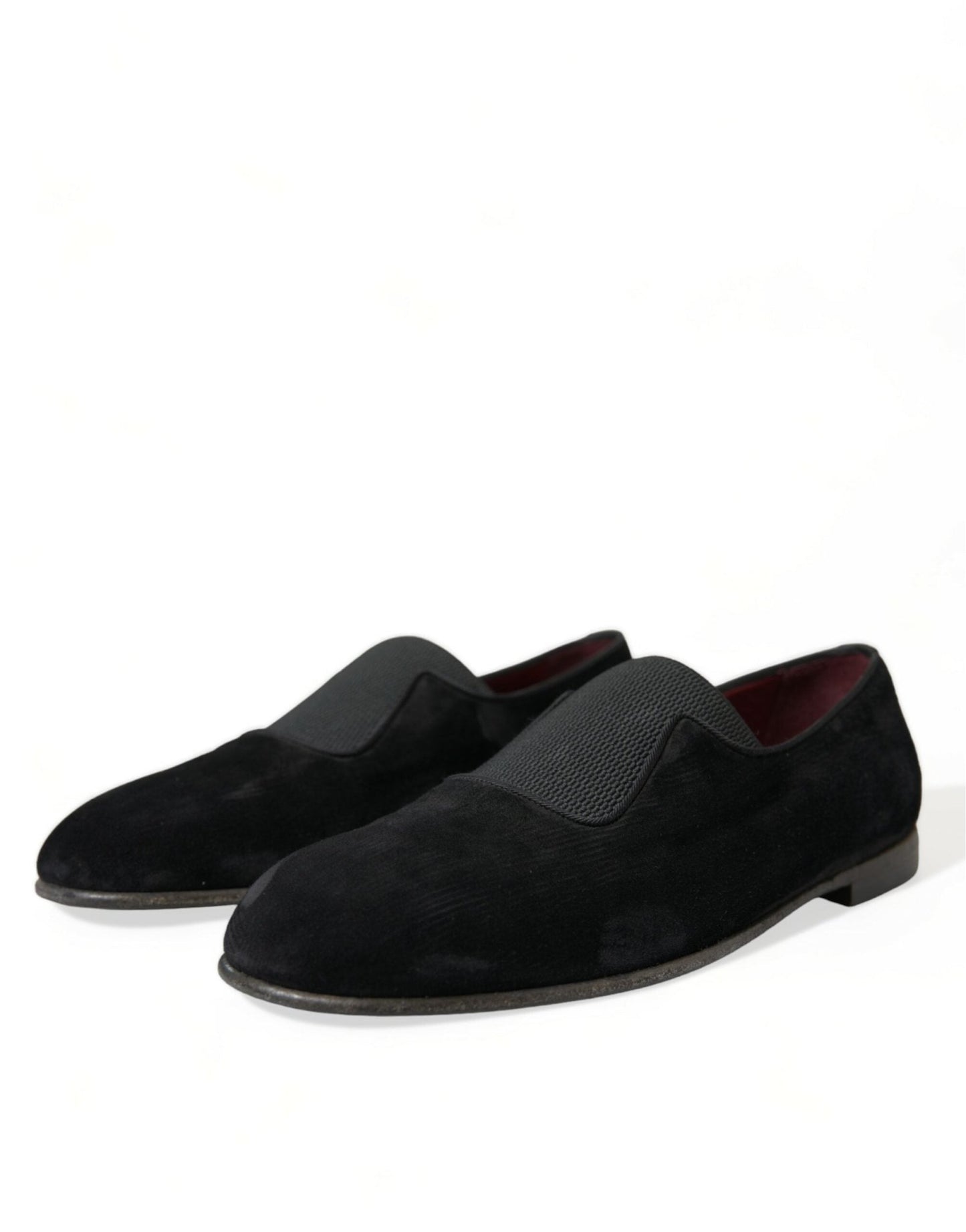 Dolce & Gabbana Black RUNWAY Velour AMALFI Loafers Shoes - SMARTMARTNZ