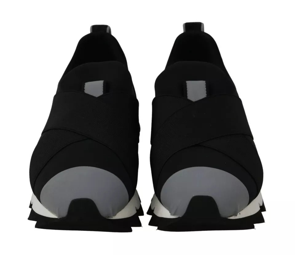 Dolce & Gabbana Black Shark Neoprene Stretch Sneakers Shoes - SMARTMARTNZ