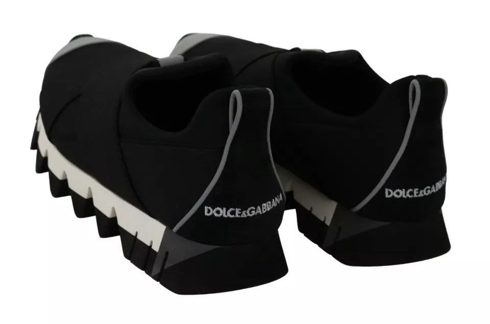 Dolce & Gabbana Black Shark Neoprene Stretch Sneakers Shoes - SMARTMARTNZ