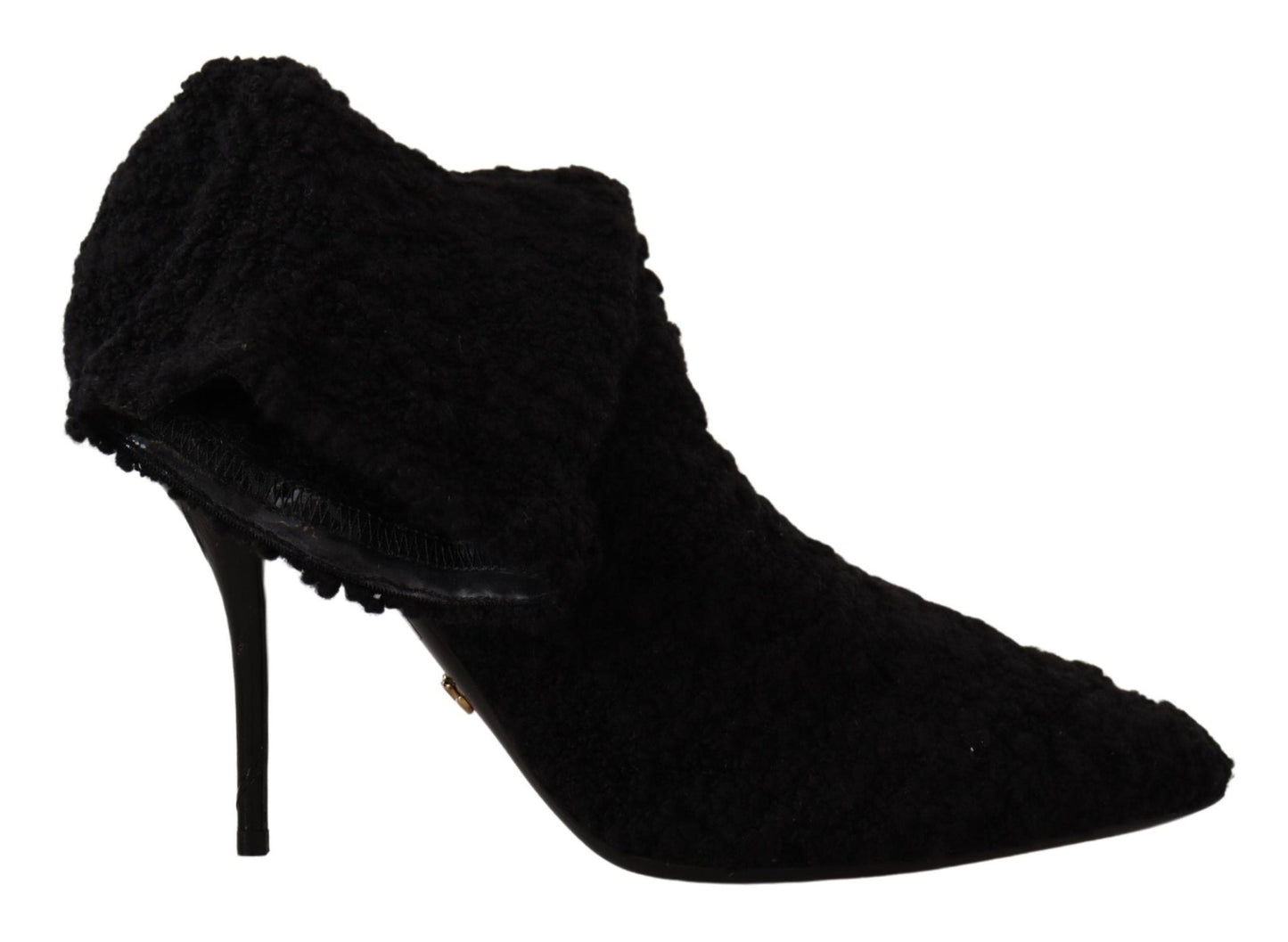 Dolce & Gabbana Black Stiletto Heels Mid Calf Women Boots - SMARTMARTNZ