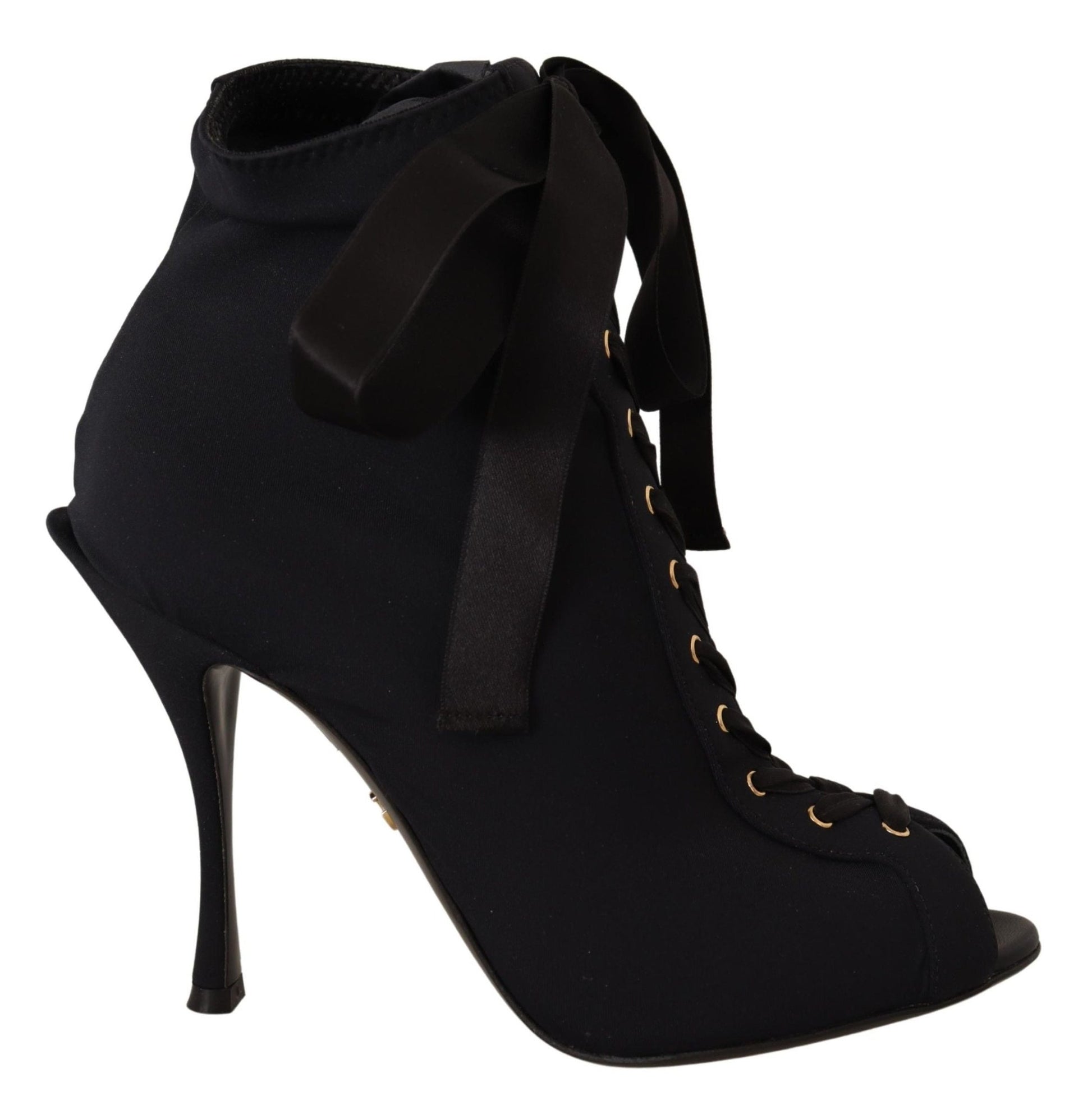 Dolce & Gabbana Black Stretch Short Ankle Boots Shoes - SMARTMARTNZ
