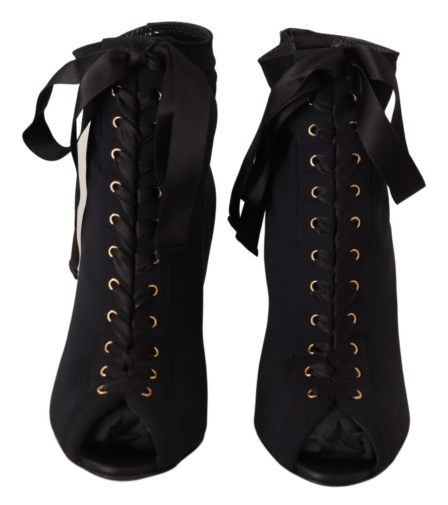 Dolce & Gabbana Black Stretch Short Ankle Boots Shoes - SMARTMARTNZ