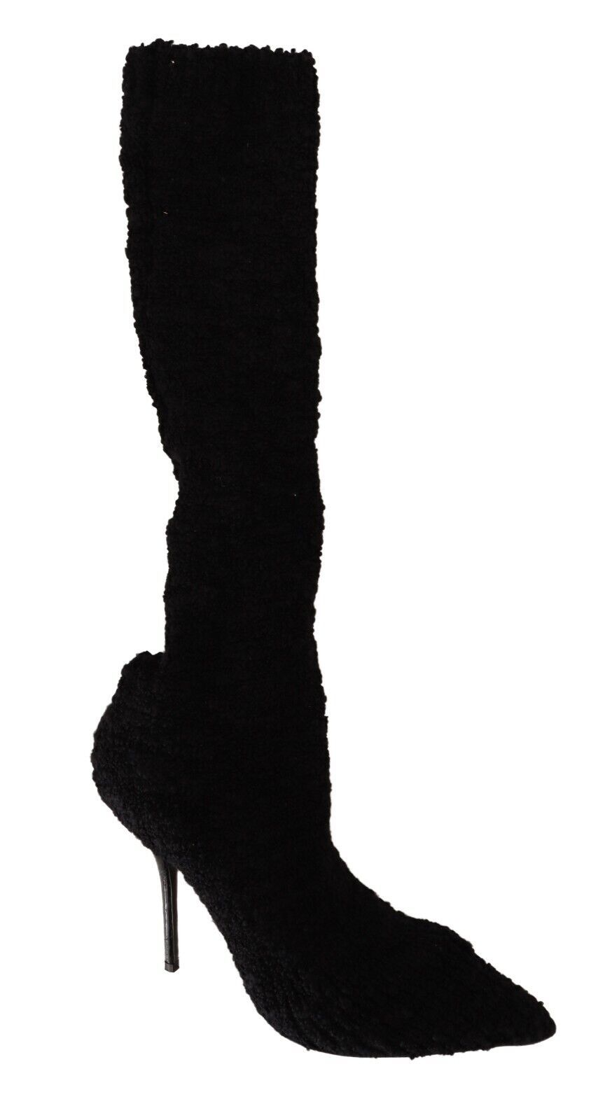 Dolce & Gabbana Black Stretch Socks Knee High Booties Shoes - SMARTMARTNZ