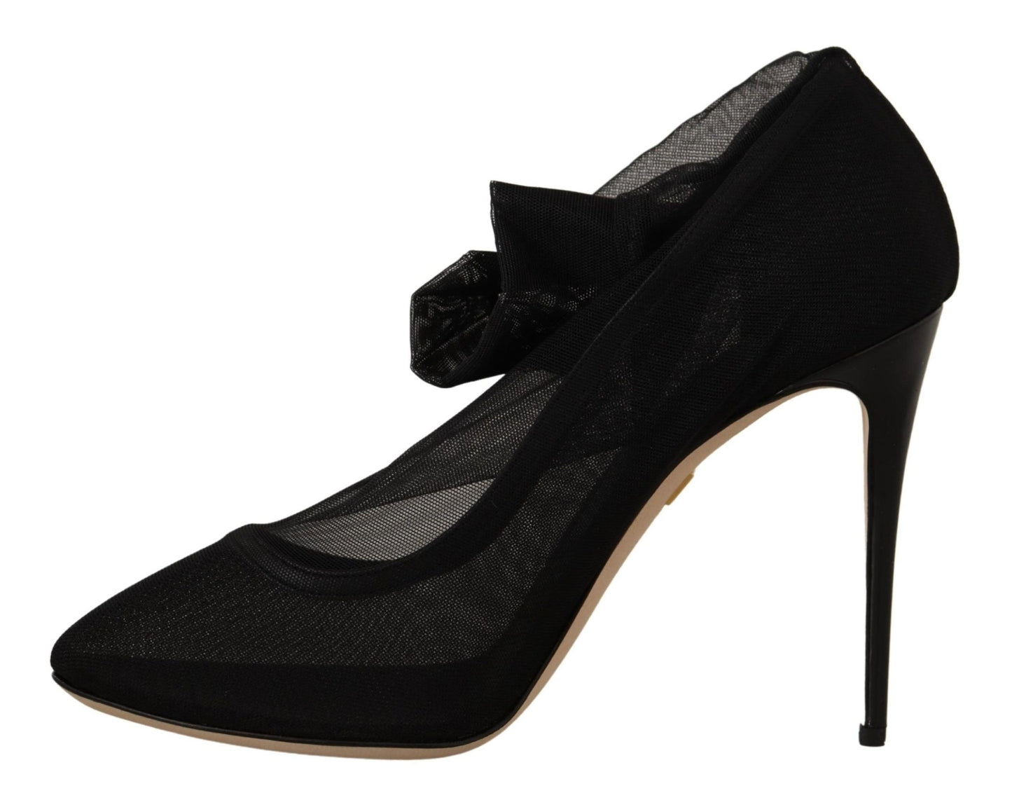 Dolce & Gabbana Black Stretch Tulle Stretch Boots Shoes - SMARTMARTNZ