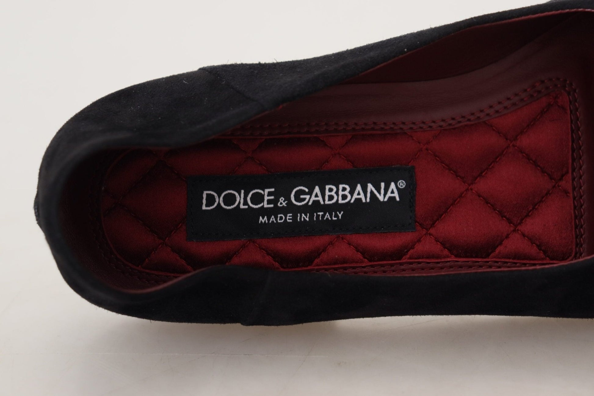 Dolce & Gabbana Black Suede Gold Cross Slip On Loafers Shoes - SMARTMARTNZ