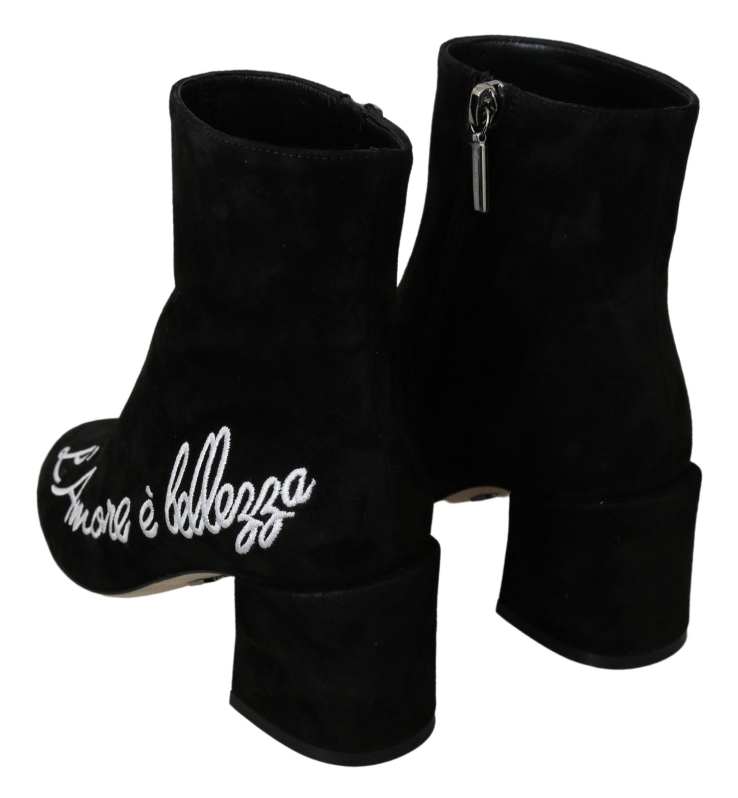 Dolce & Gabbana Black Suede L'Amore E'Bellezza Boots Shoes - SMARTMARTNZ