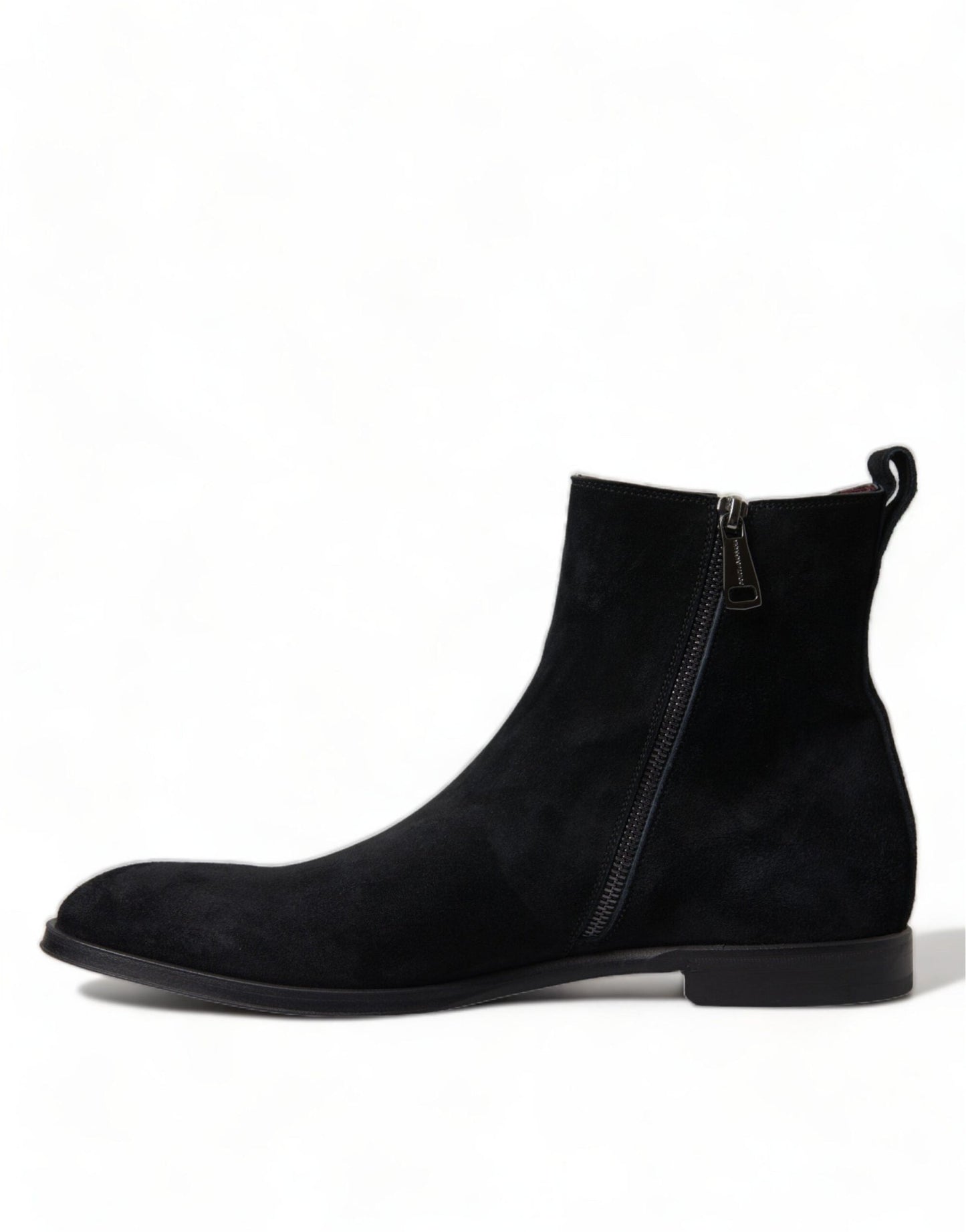 Dolce & Gabbana Black Suede Leather Mid Calf Men Boots Shoes - SMARTMARTNZ