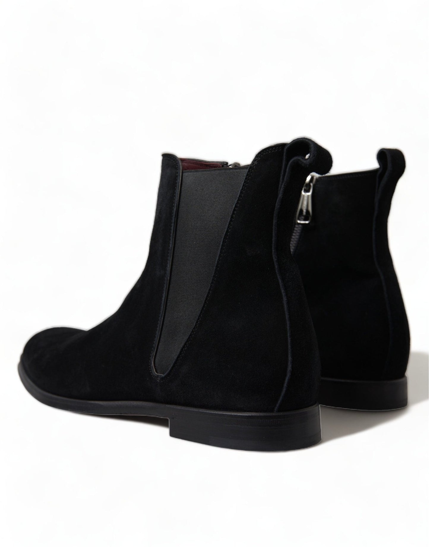 Dolce & Gabbana Black Suede Leather Mid Calf Men Boots Shoes - SMARTMARTNZ
