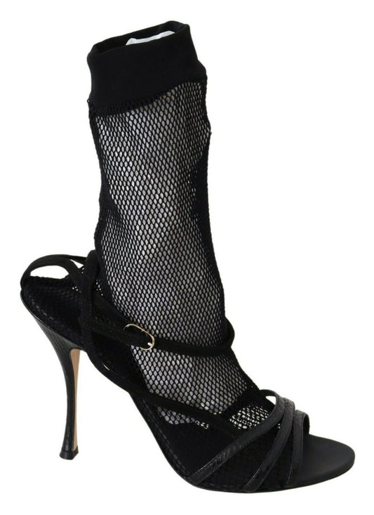 Dolce & Gabbana Black Suede Short Boots Sandals Shoes - SMARTMARTNZ