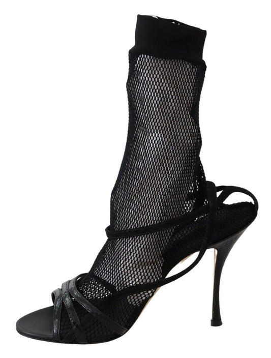 Dolce & Gabbana Black Suede Short Boots Sandals Shoes - SMARTMARTNZ