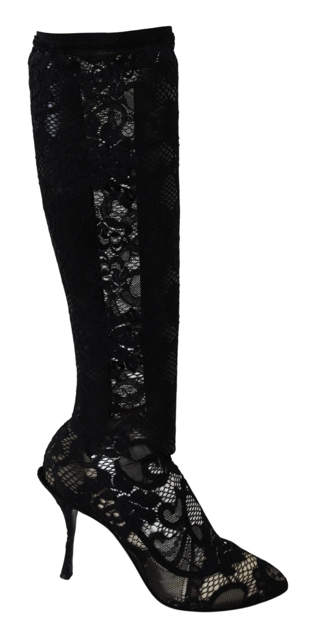 Dolce & Gabbana Black Taormina Lace Socks Boots Shoes Pumps - SMARTMARTNZ