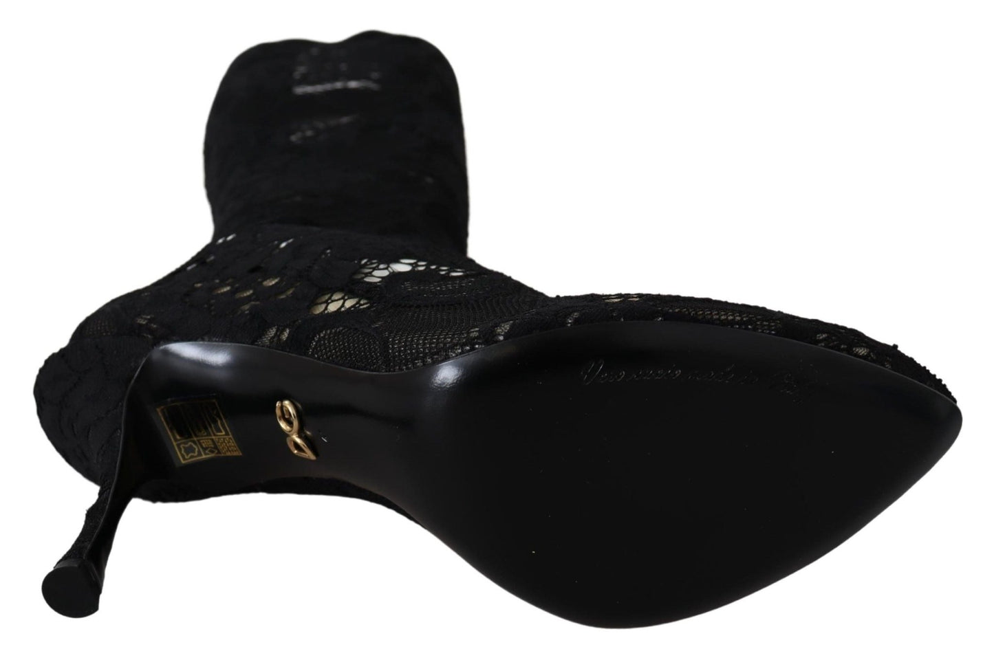 Dolce & Gabbana Black Taormina Lace Socks Boots Shoes Pumps - SMARTMARTNZ