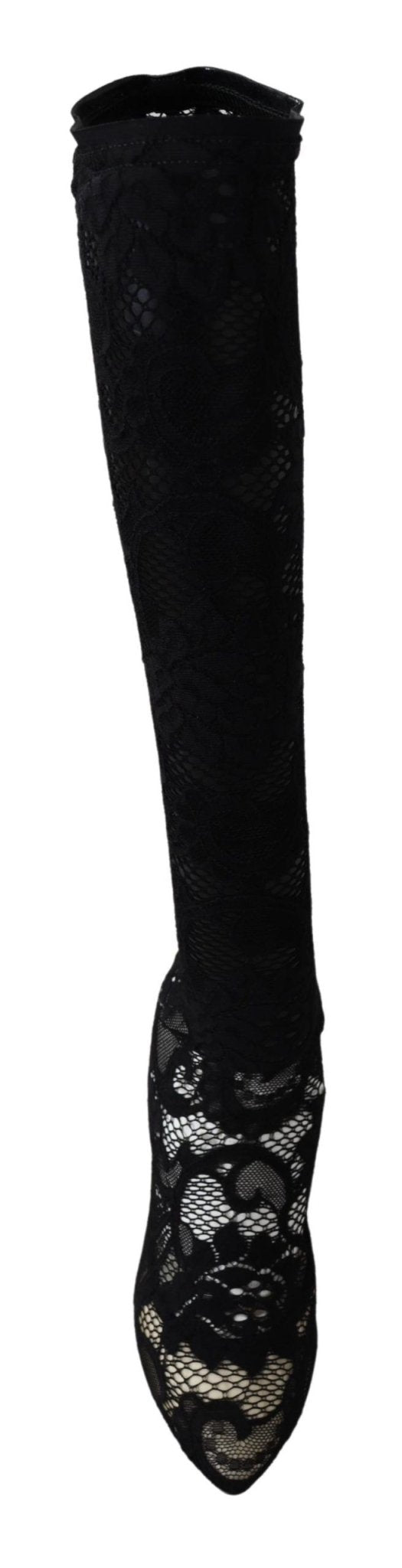 Dolce & Gabbana Black Taormina Lace Socks Boots Shoes Pumps - SMARTMARTNZ
