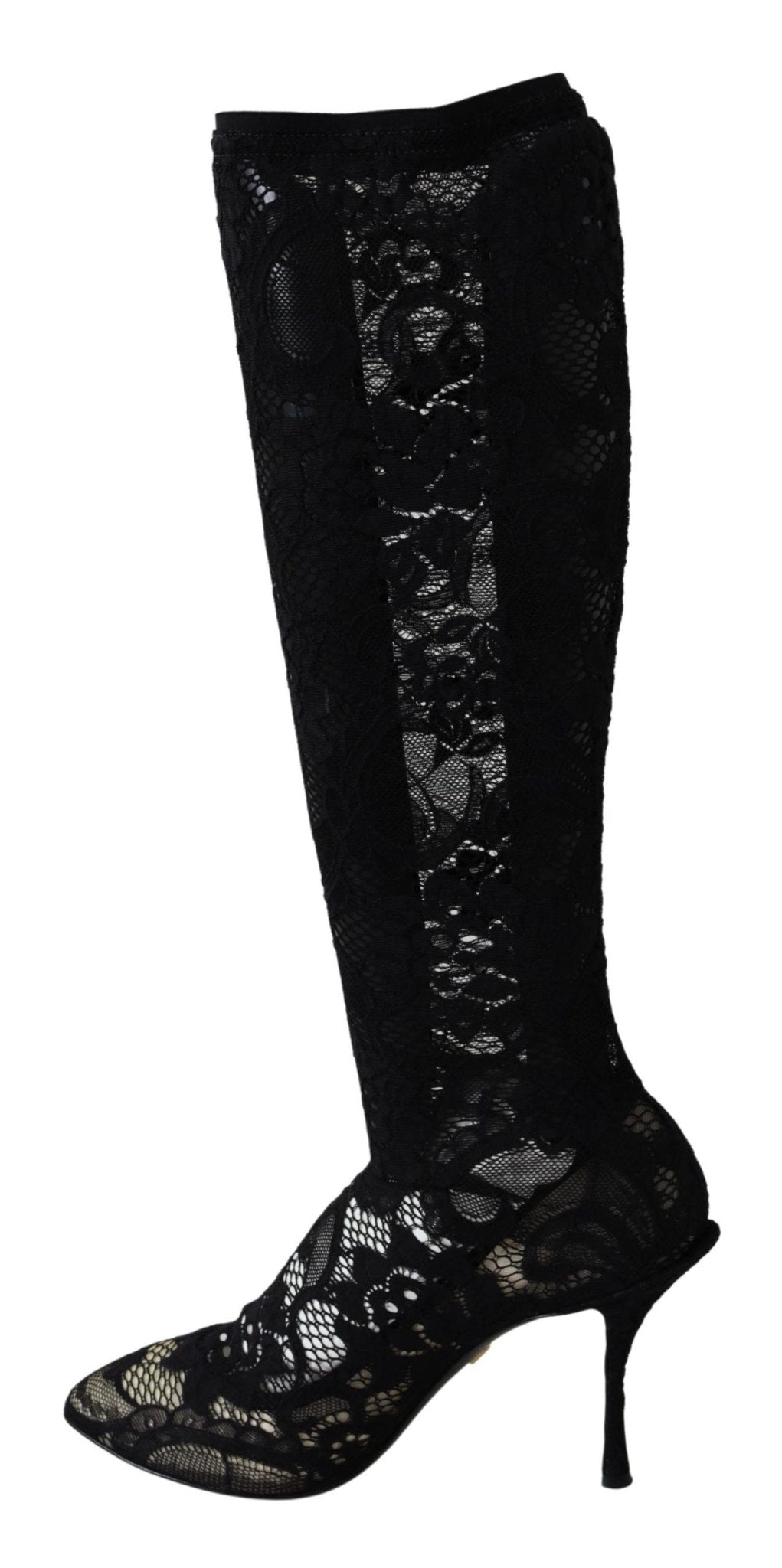 Dolce & Gabbana Black Taormina Lace Socks Boots Shoes Pumps - SMARTMARTNZ