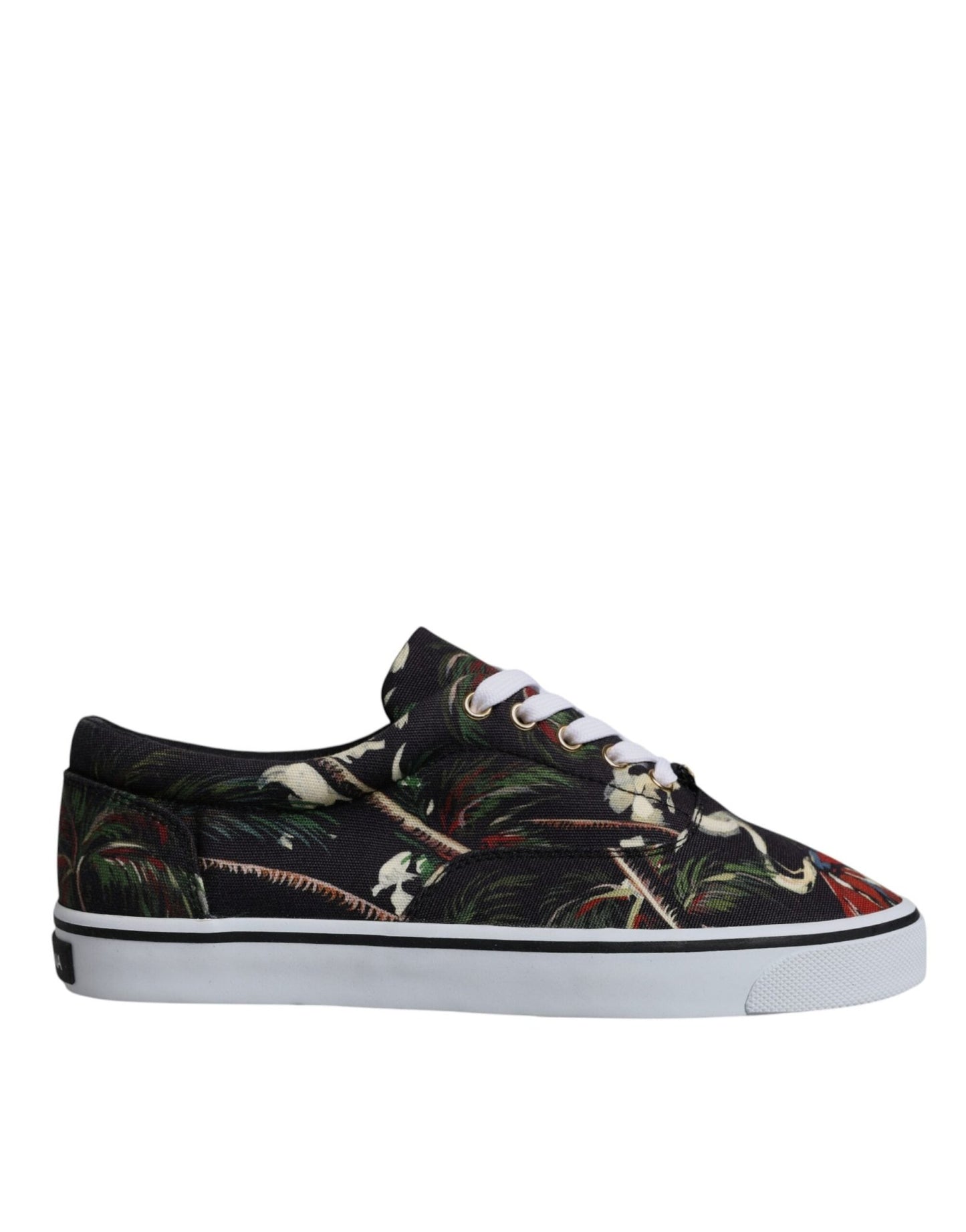 Dolce & Gabbana Black Tropical Print Low Top Sneakers Shoes - SMARTMARTNZ