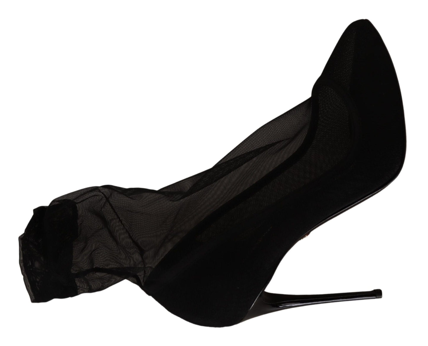 Dolce & Gabbana Black Tulle Stretch Boots Pumps Shoes - SMARTMARTNZ