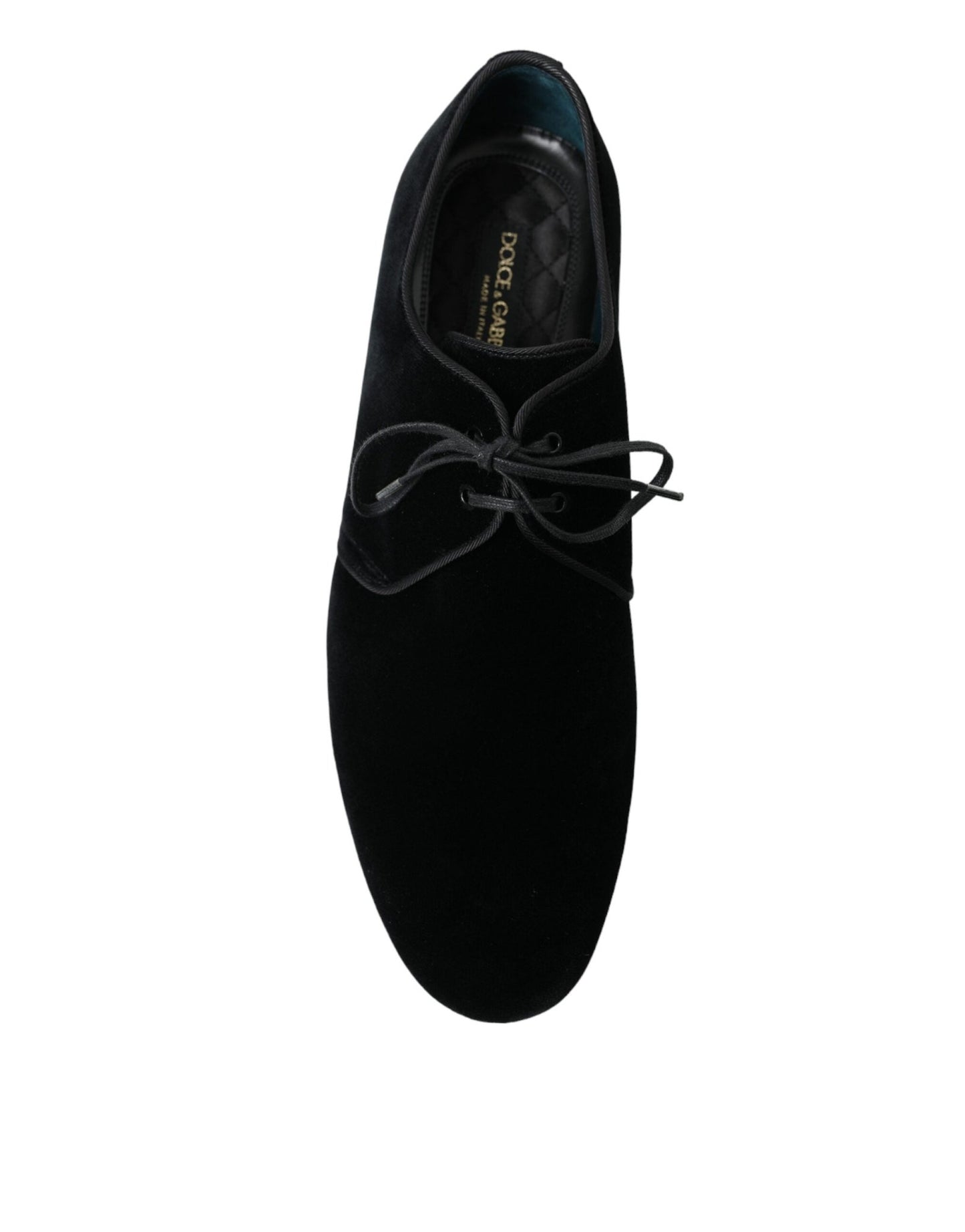 Dolce & Gabbana Black Velvet Lace Up Formal Derby Dress Shoes - SMARTMARTNZ