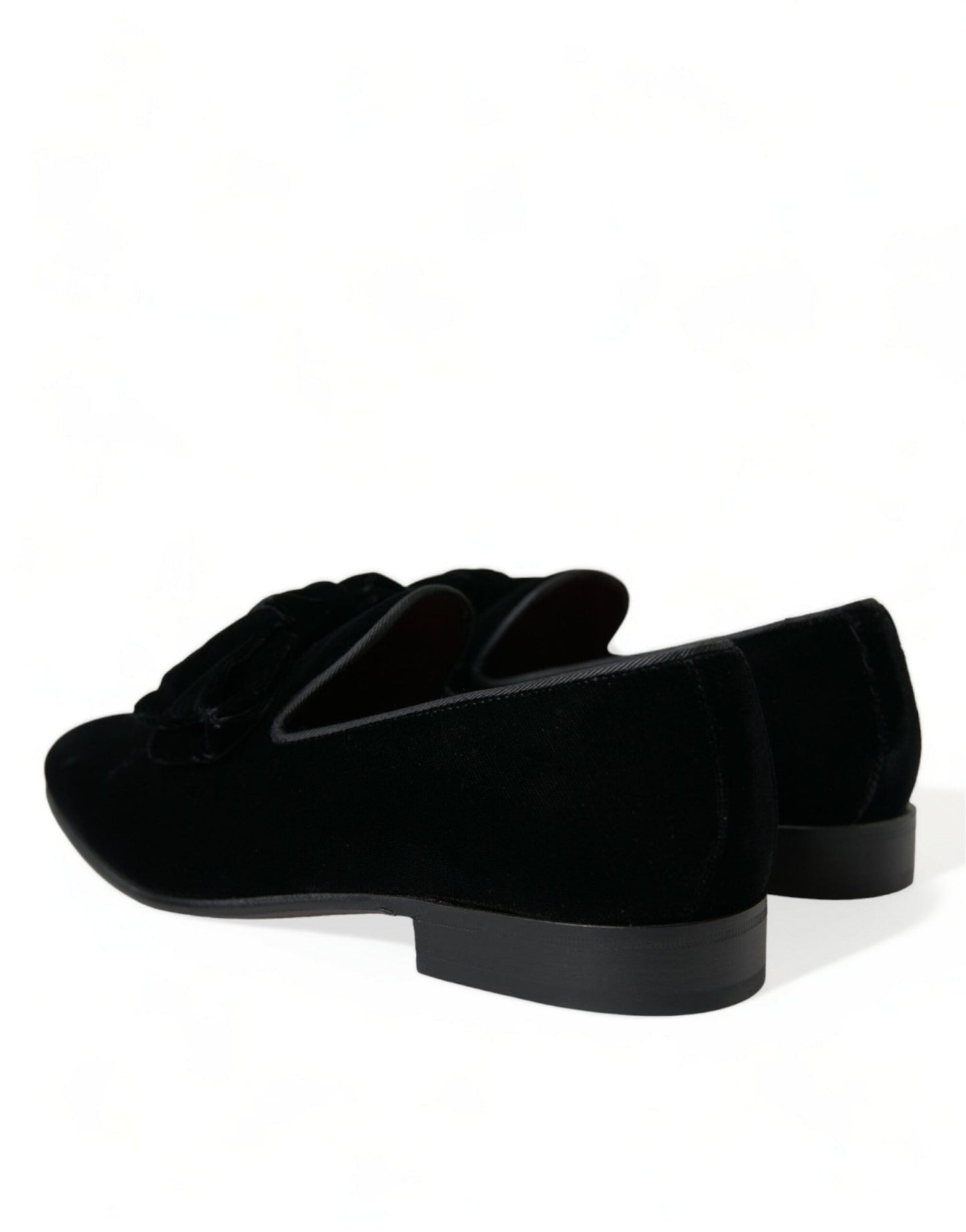 Dolce & Gabbana Black Velvet Loafers Formal Dress Shoes - SMARTMARTNZ