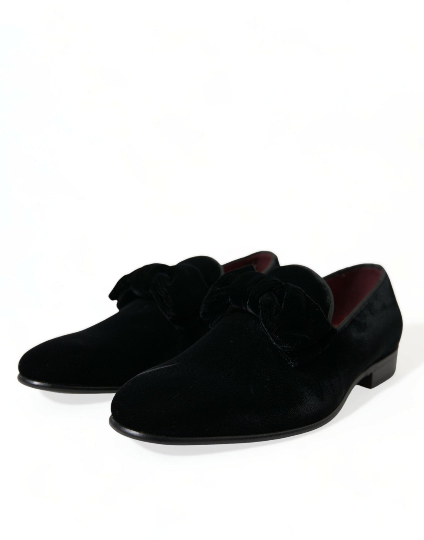 Dolce & Gabbana Black Velvet Loafers Formal Dress Shoes - SMARTMARTNZ