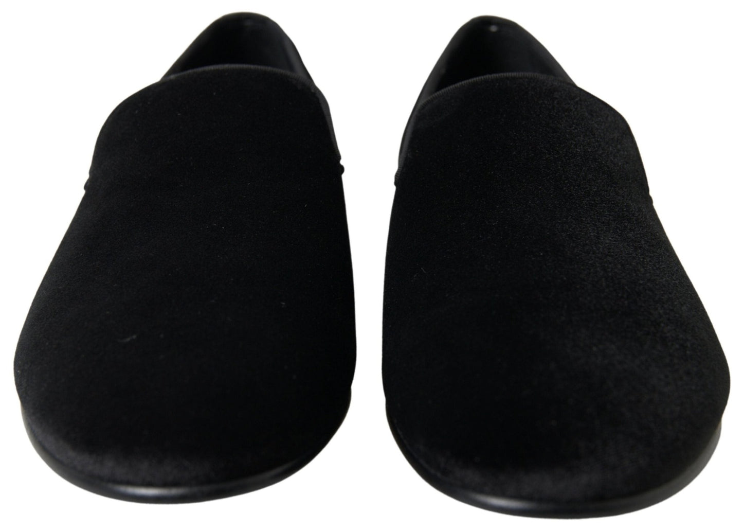 Dolce & Gabbana Black Velvet Loafers Formal Shoes - SMARTMARTNZ