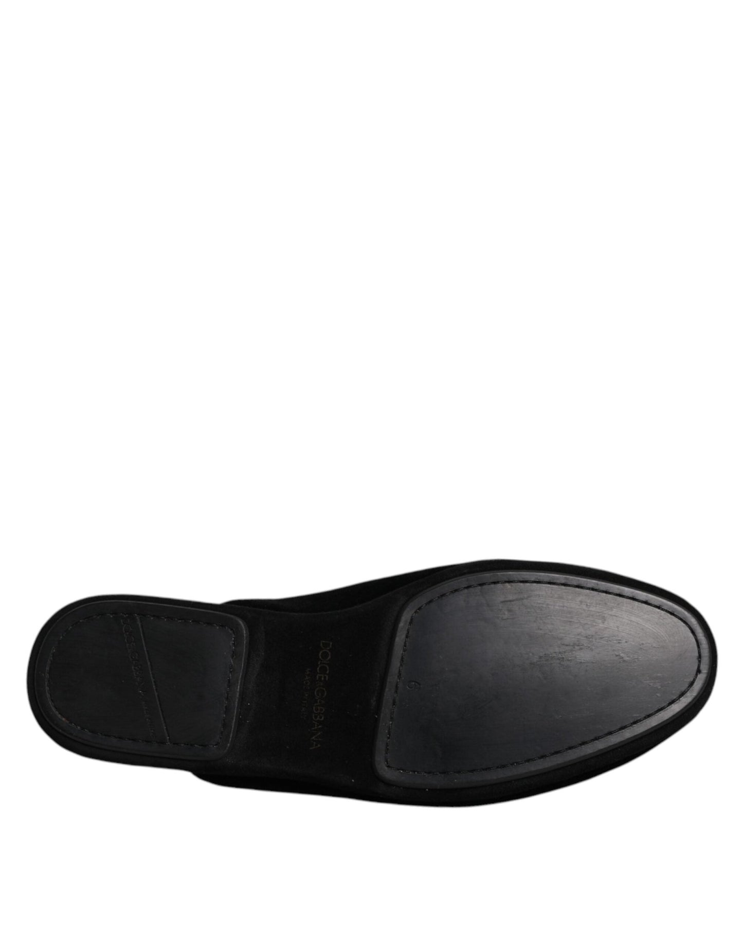 Dolce & Gabbana Black Viscose Velvet Slides Flat Slipper Shoes - SMARTMARTNZ
