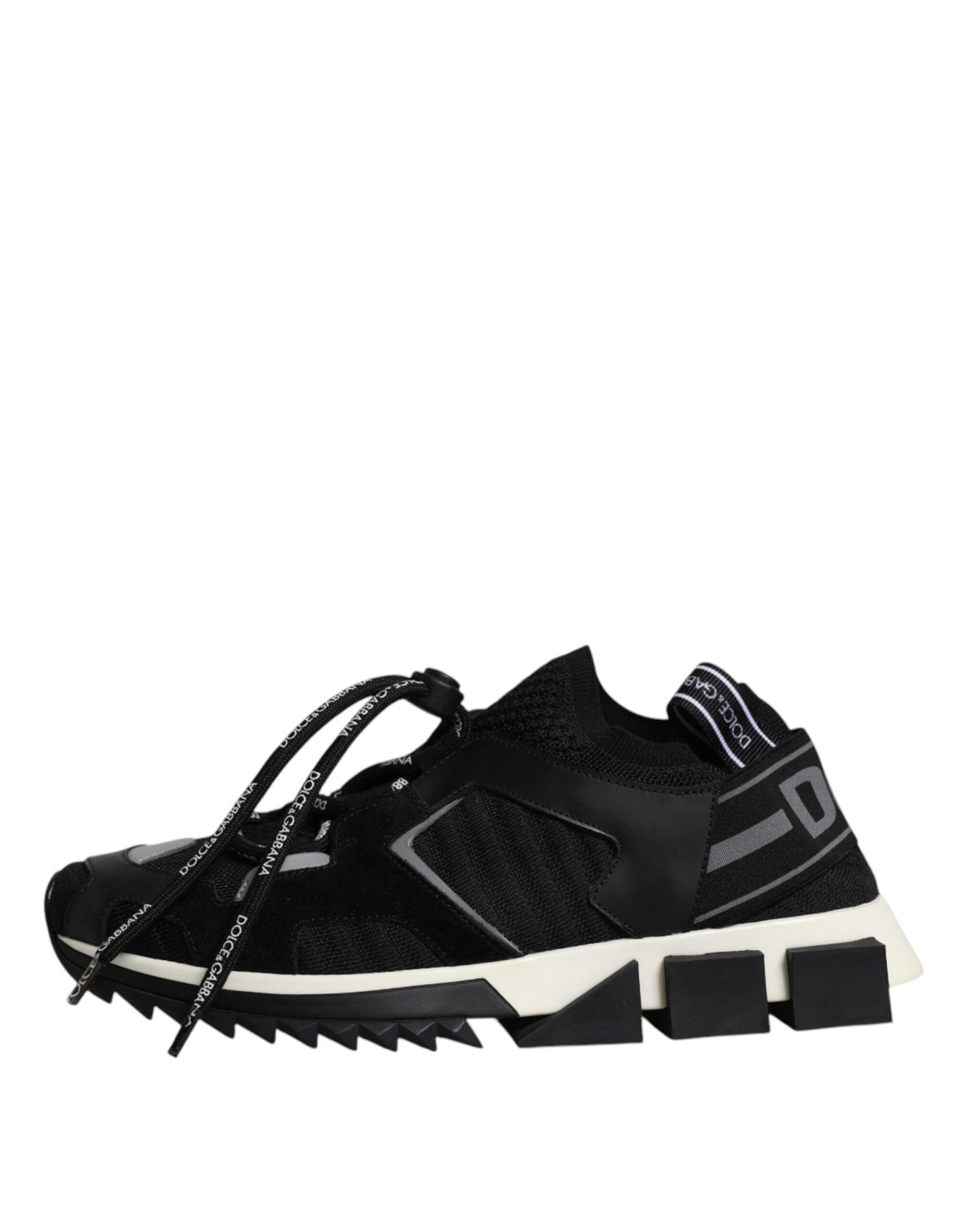 Dolce & Gabbana Black White Logo Sorrento Mens Sneakers Shoes - SMARTMARTNZ