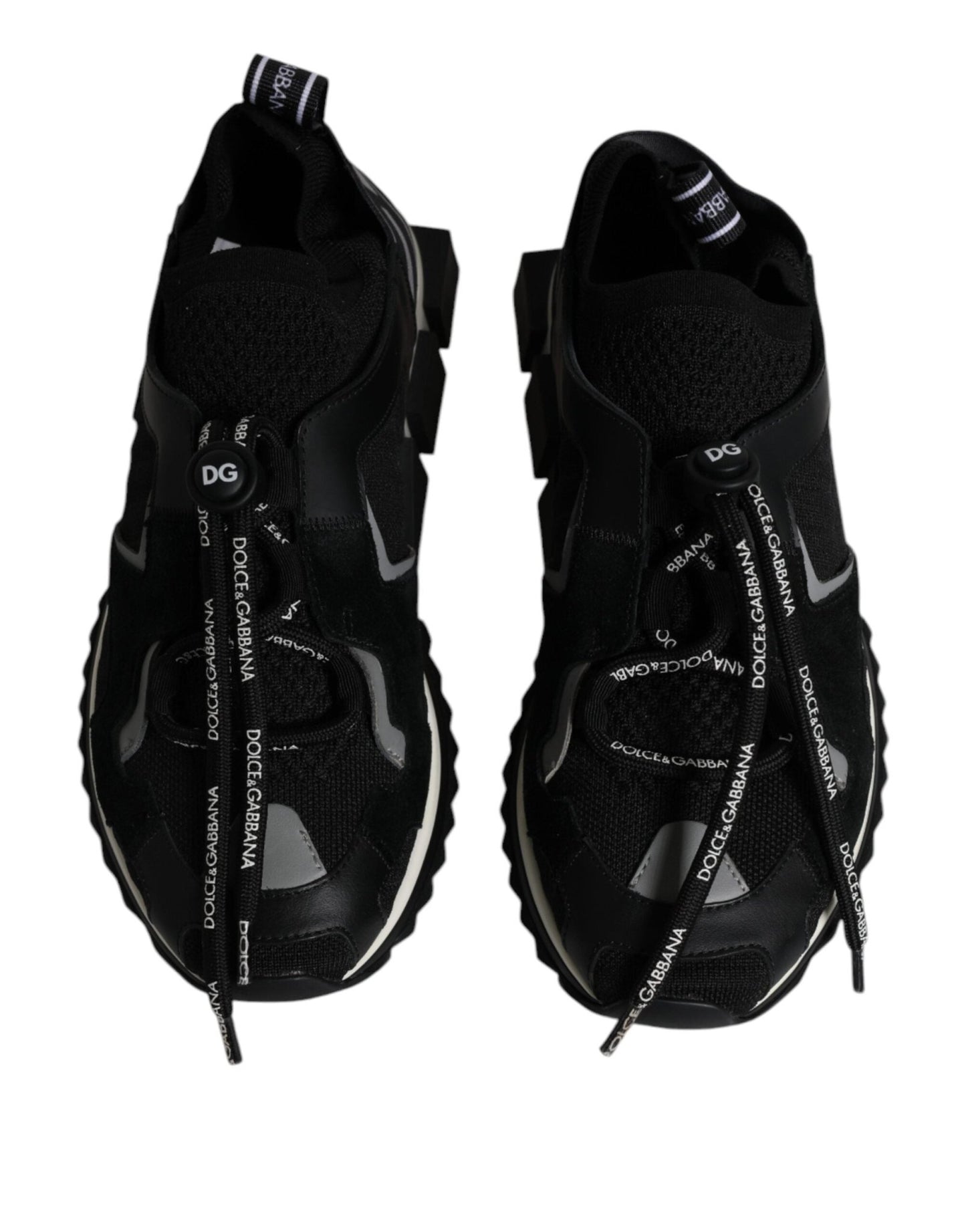 Dolce & Gabbana Black White Logo Sorrento Mens Sneakers Shoes - SMARTMARTNZ