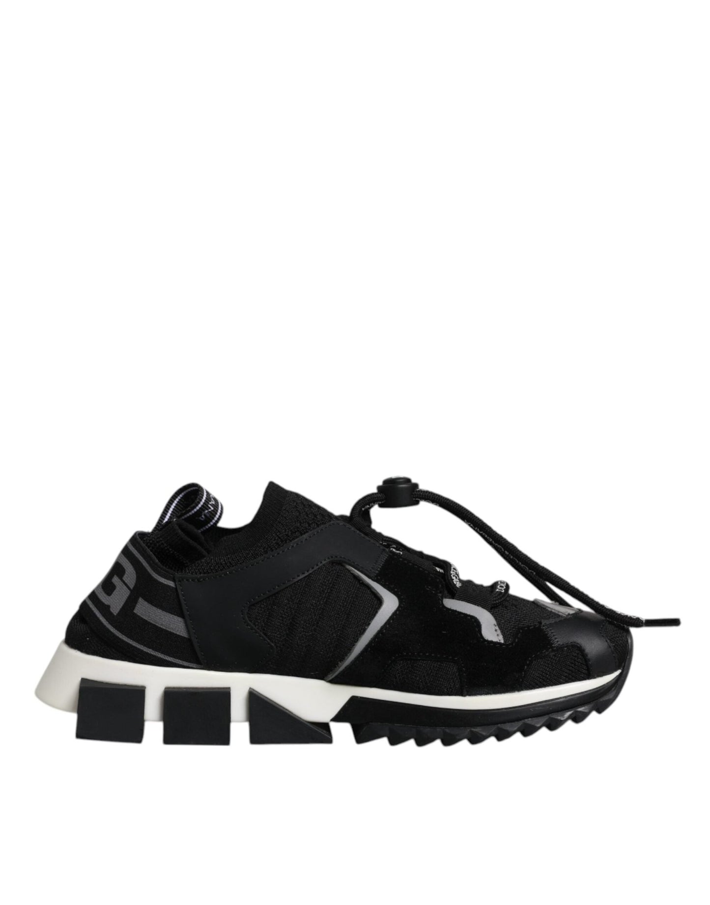 Dolce & Gabbana Black White Logo Sorrento Sneakers Shoes - SMARTMARTNZ