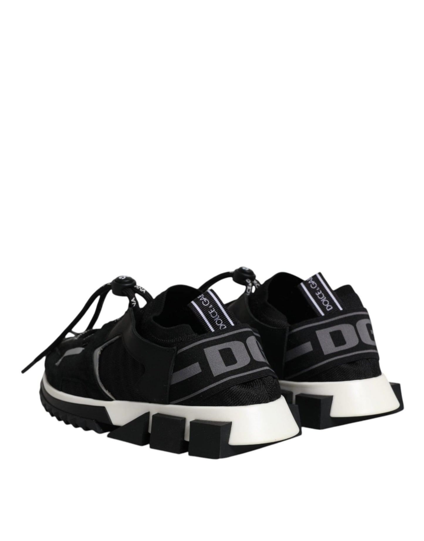Dolce & Gabbana Black White Logo Sorrento Sneakers Shoes - SMARTMARTNZ