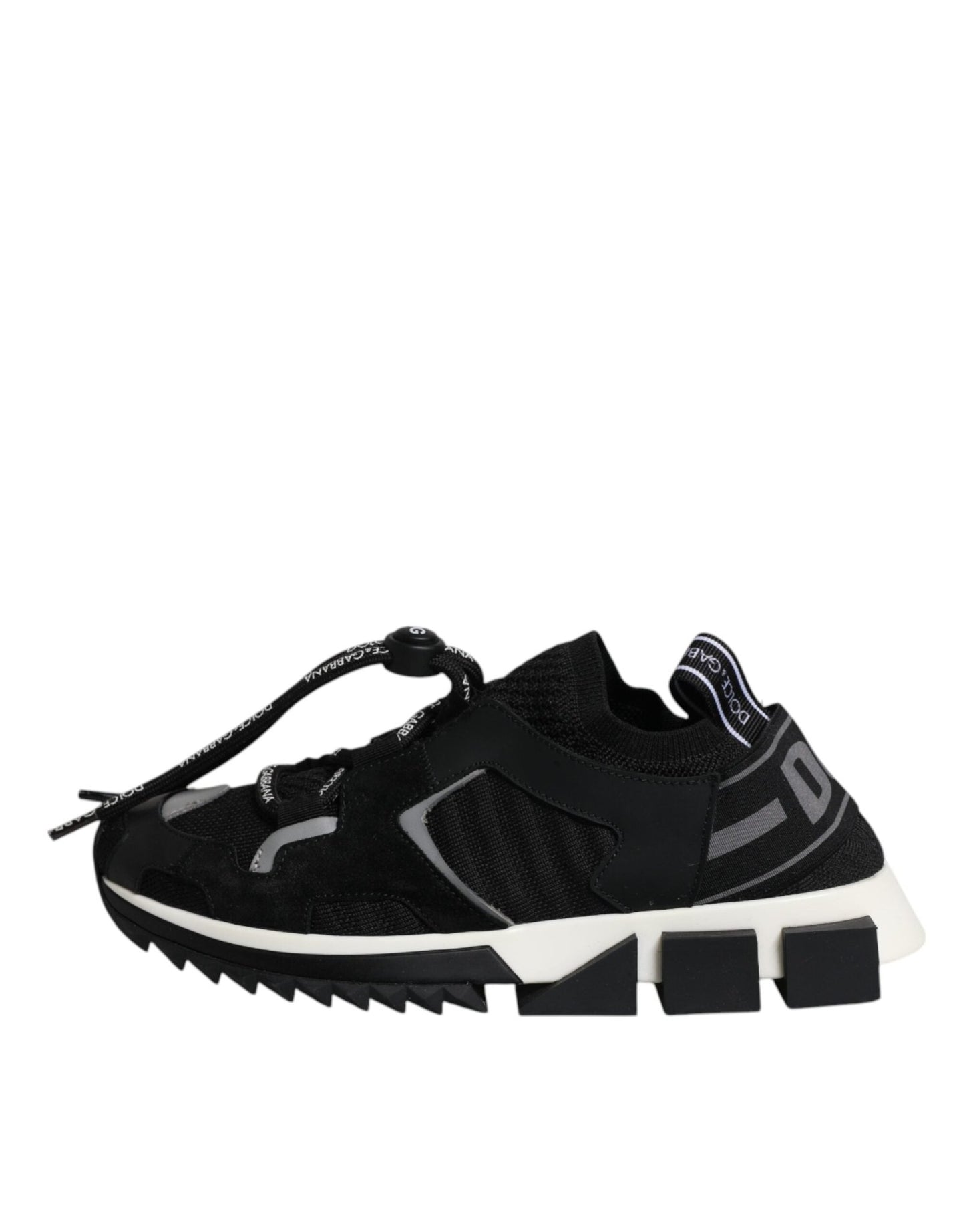 Dolce & Gabbana Black White Logo Sorrento Sneakers Shoes - SMARTMARTNZ