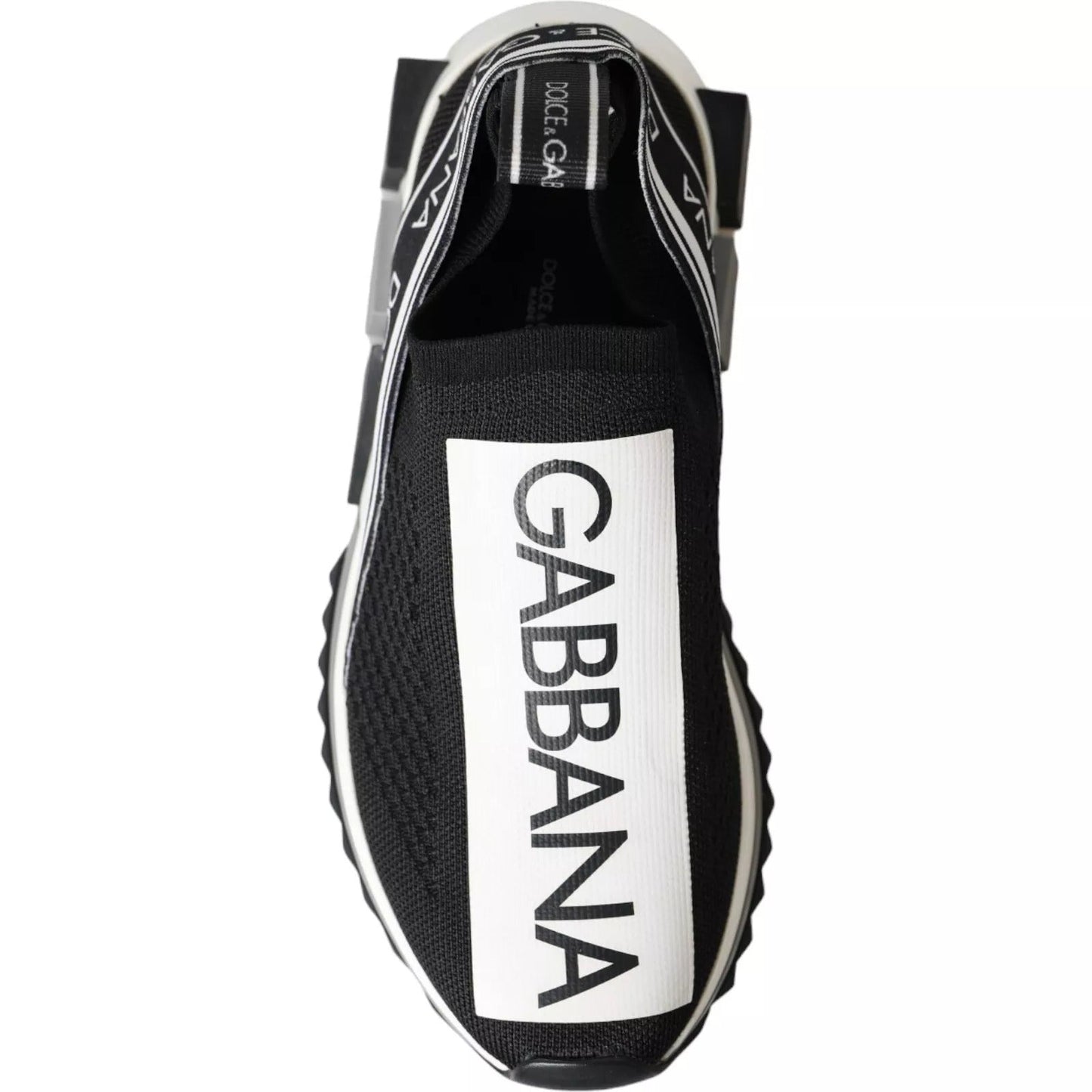 Dolce & Gabbana Black White Slip On Sorrento Sneakers Shoes - SMARTMARTNZ